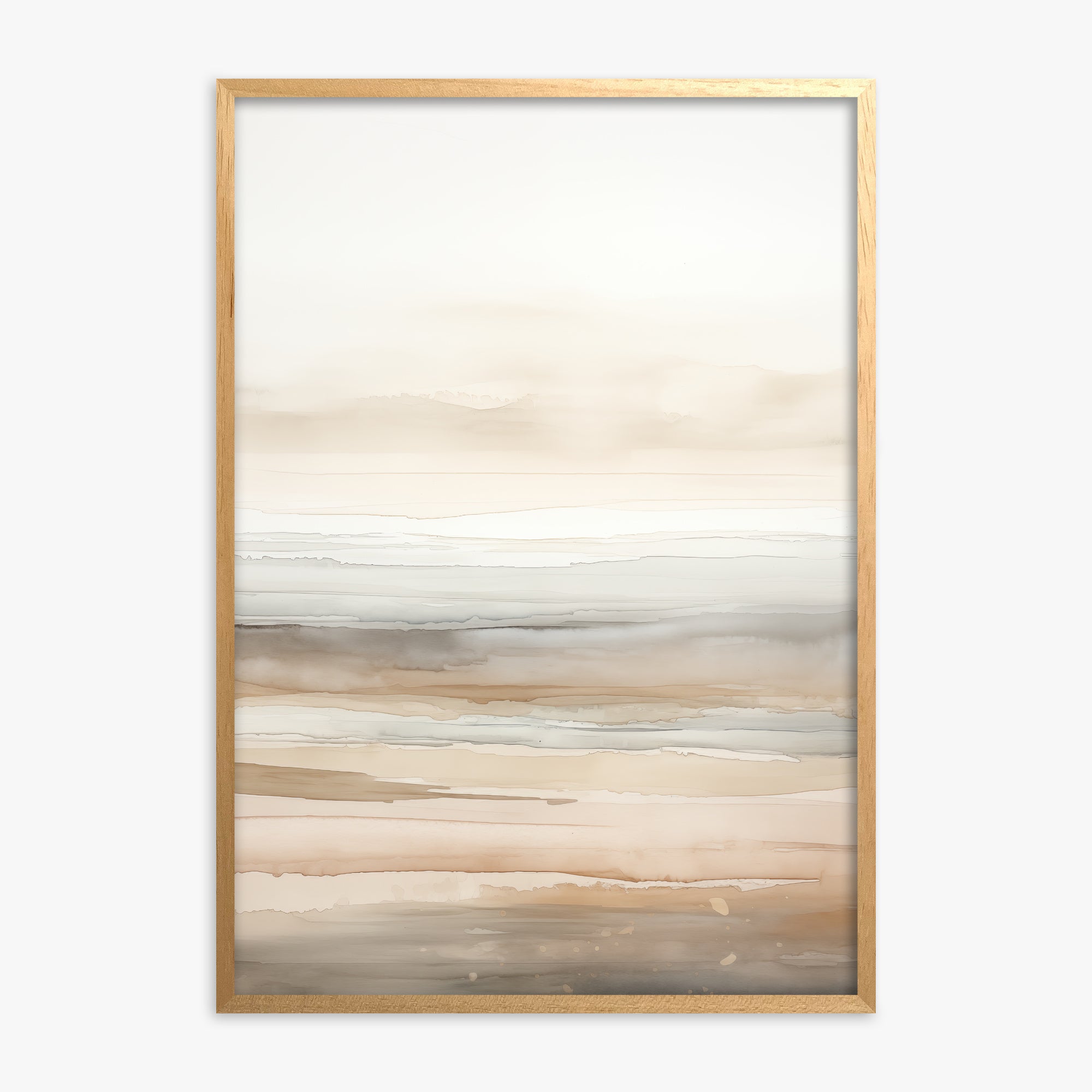 Coastal Whisper, Oak Framed Poster With Oak Frame