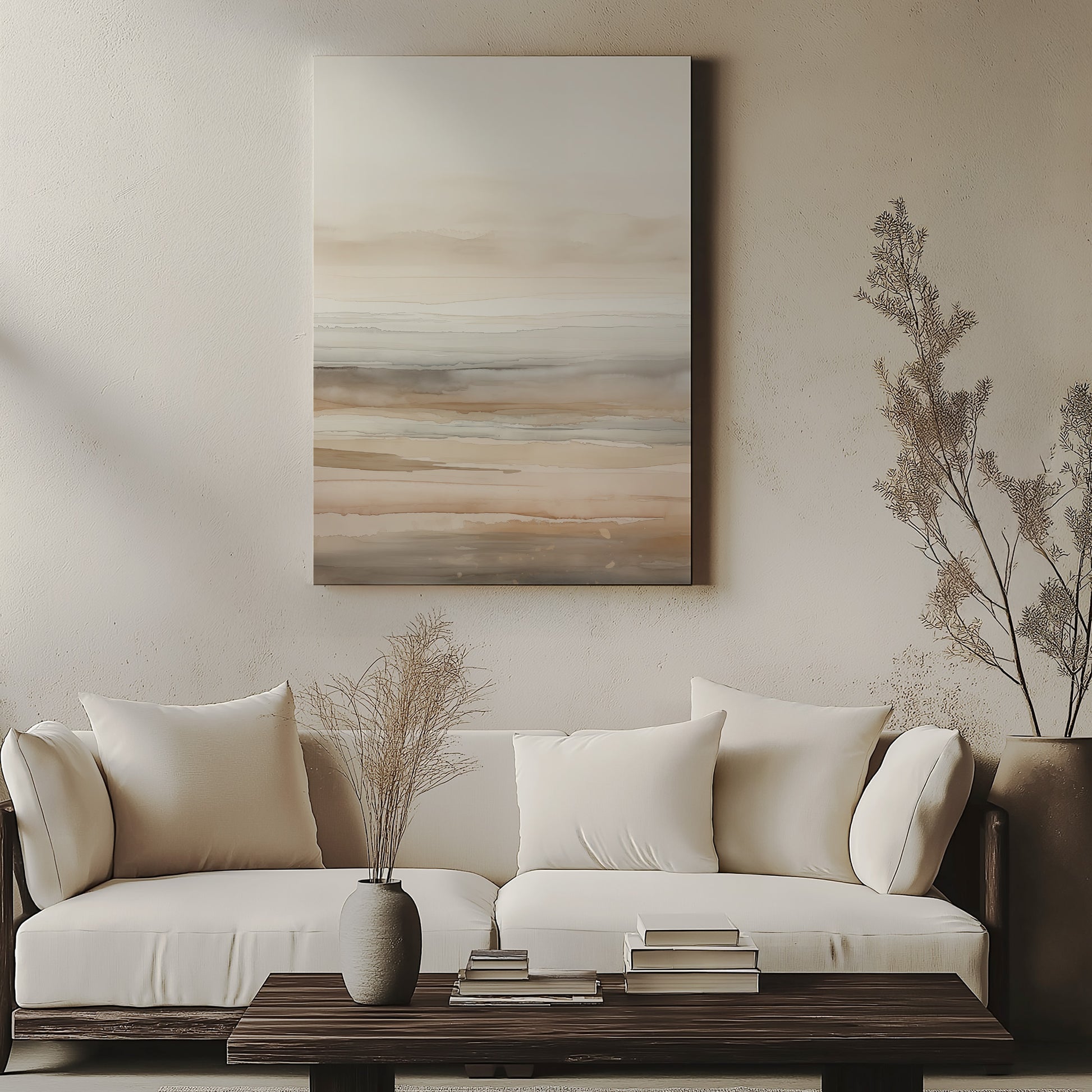 Design Concept No. 57 for Coastal Whisper Modern Satin Canvas Poster Art