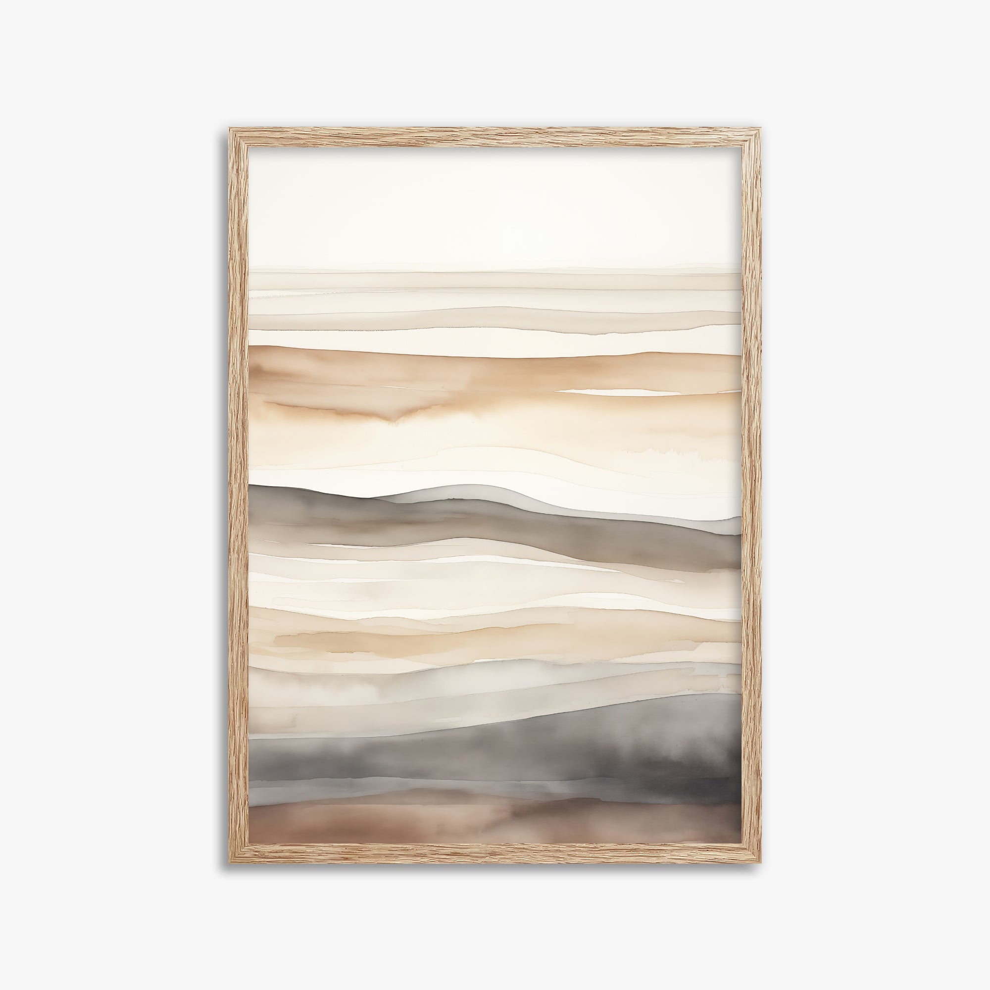 Earth Tides, 50x70cm Framed Poster With Raw Oak Frame