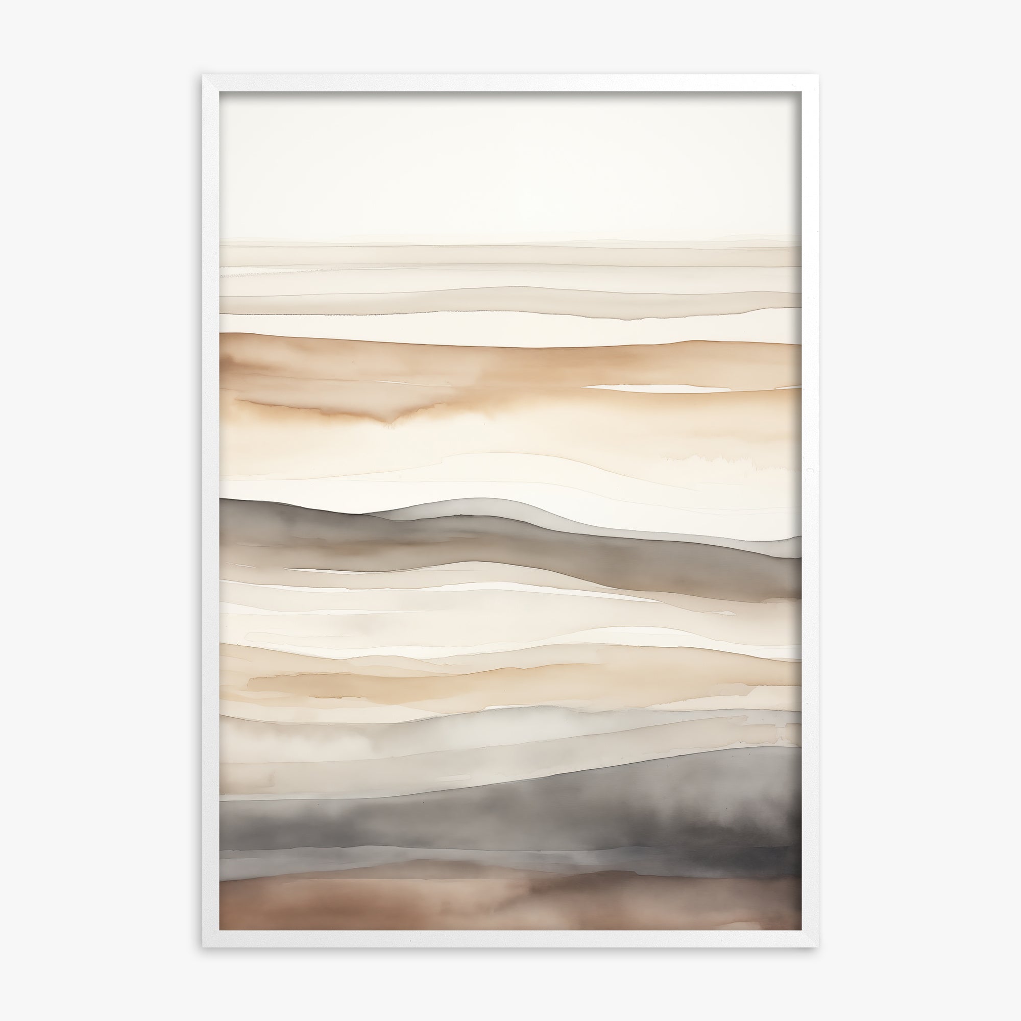 Earth Tides, White Framed Poster With White Frame