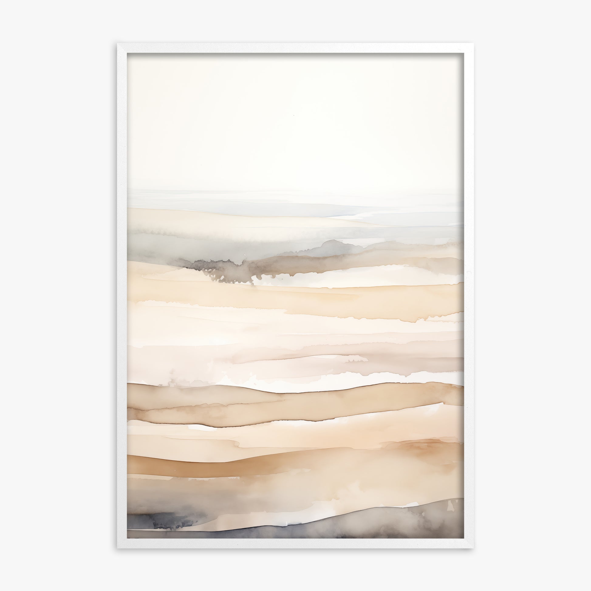 Dune Horizons, White Framed Poster With White Frame