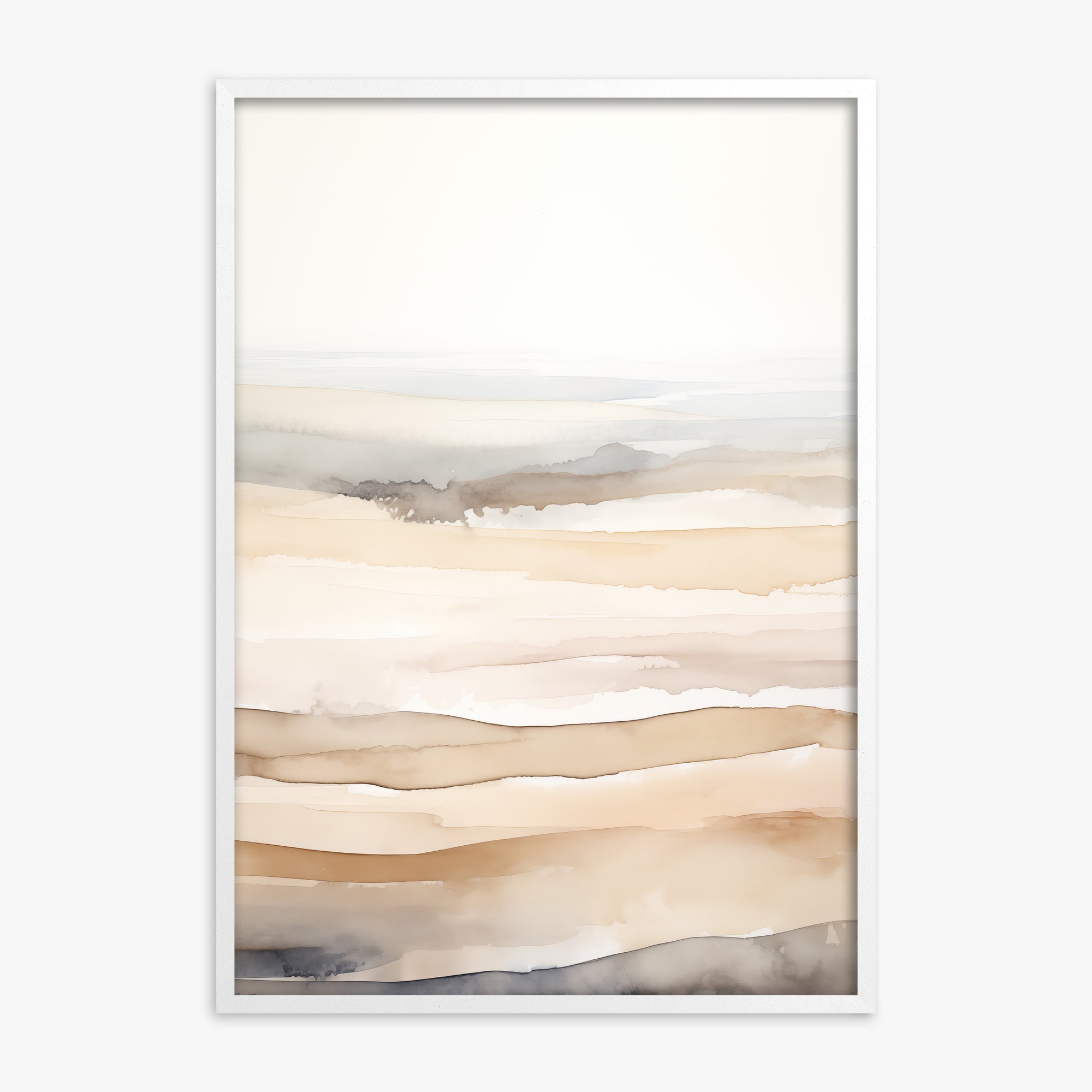 Dune Horizons, White Framed Poster With White Frame