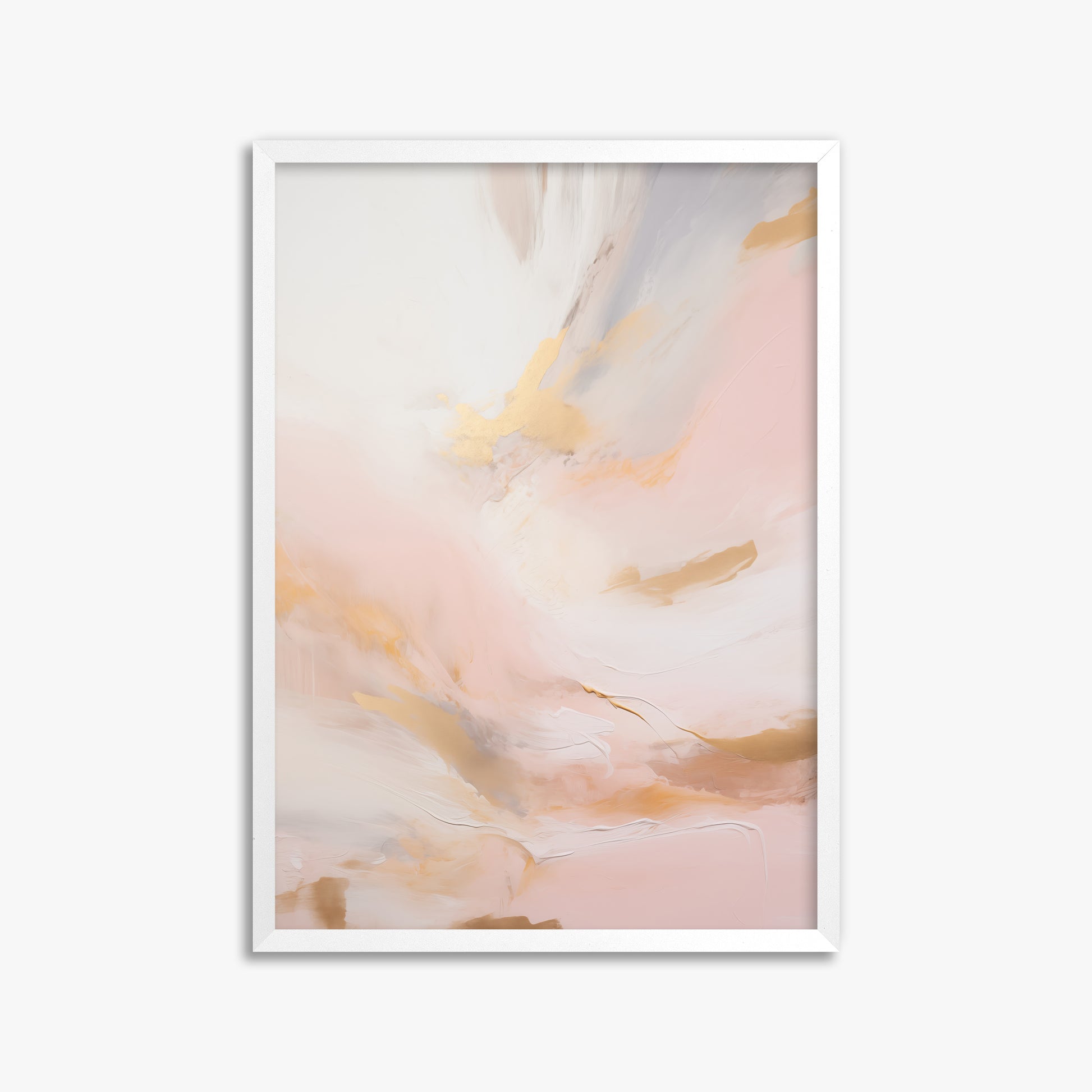 Golden Dawn Whisper, 50x70cm Framed Poster With White Frame