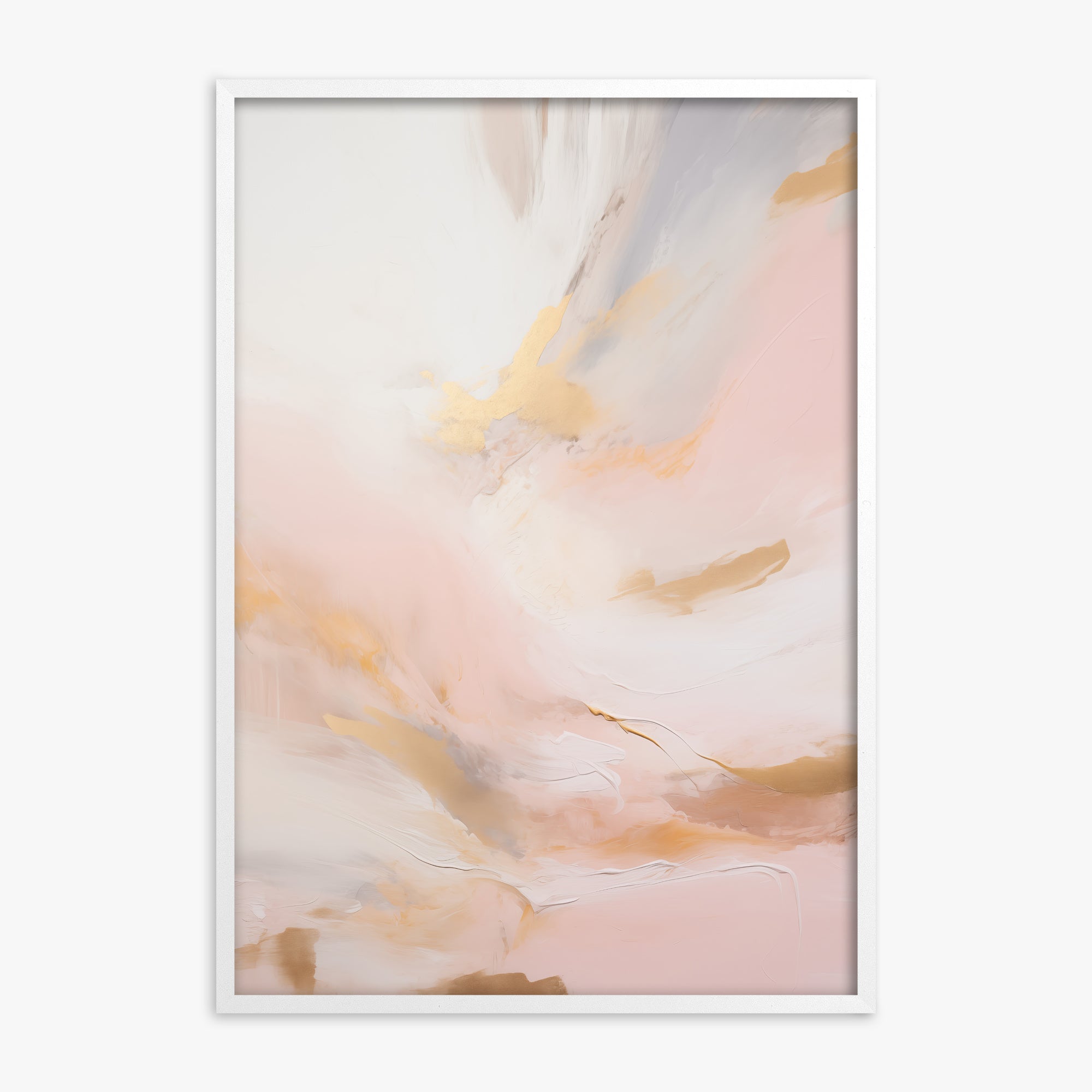 Golden Dawn Whisper, White Framed Poster With White Frame