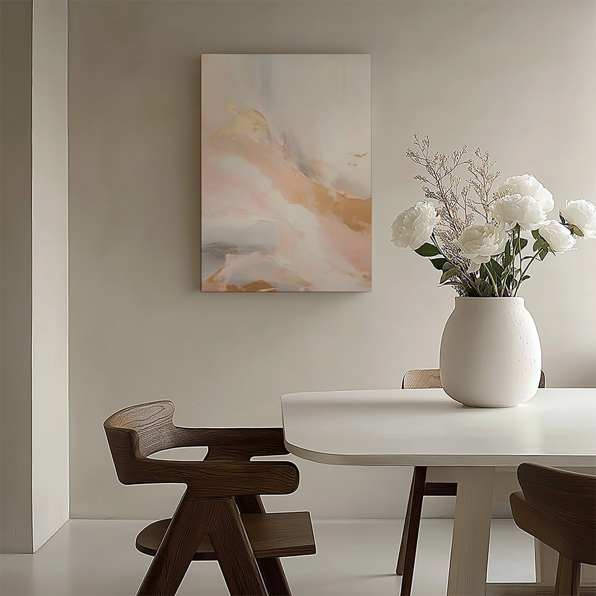 Design Concept No. 58 for Celestial Blush Modern Satin Canvas Poster Art