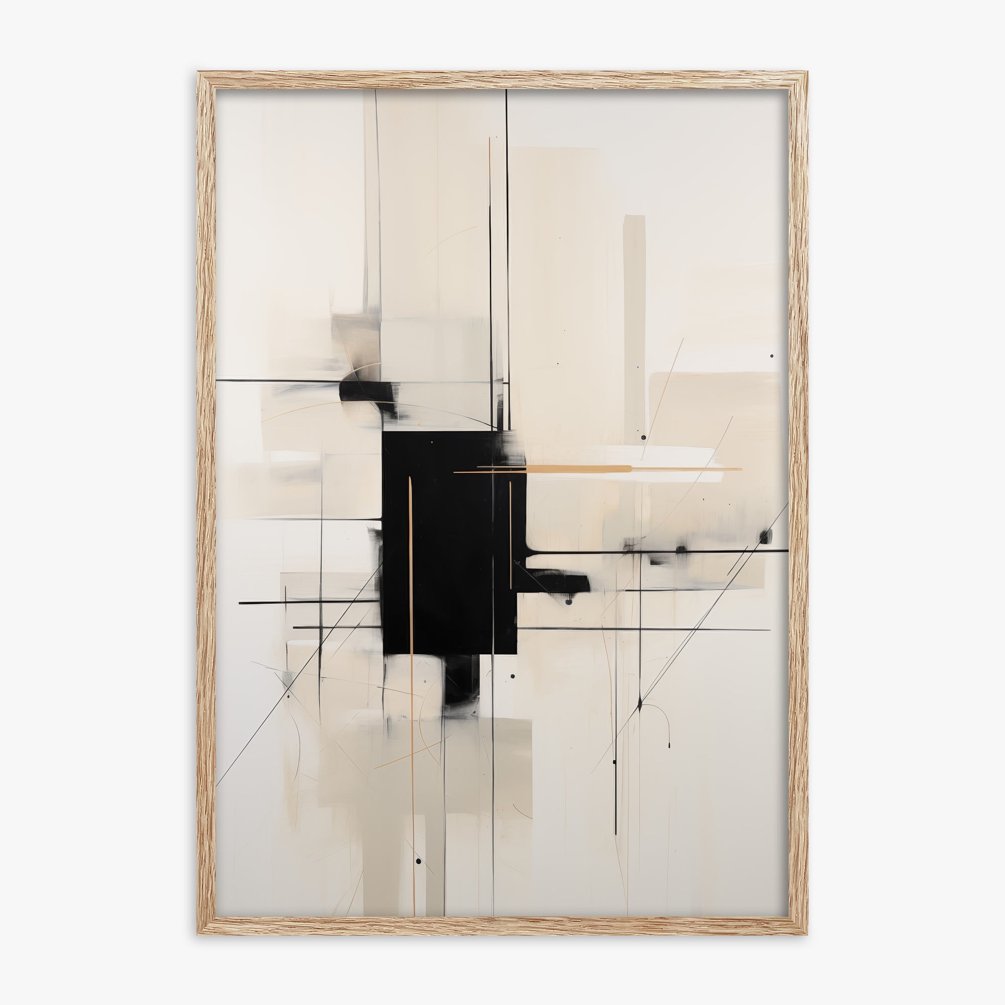 Golden Axis, 70x100cm Framed Poster With Raw Oak Frame