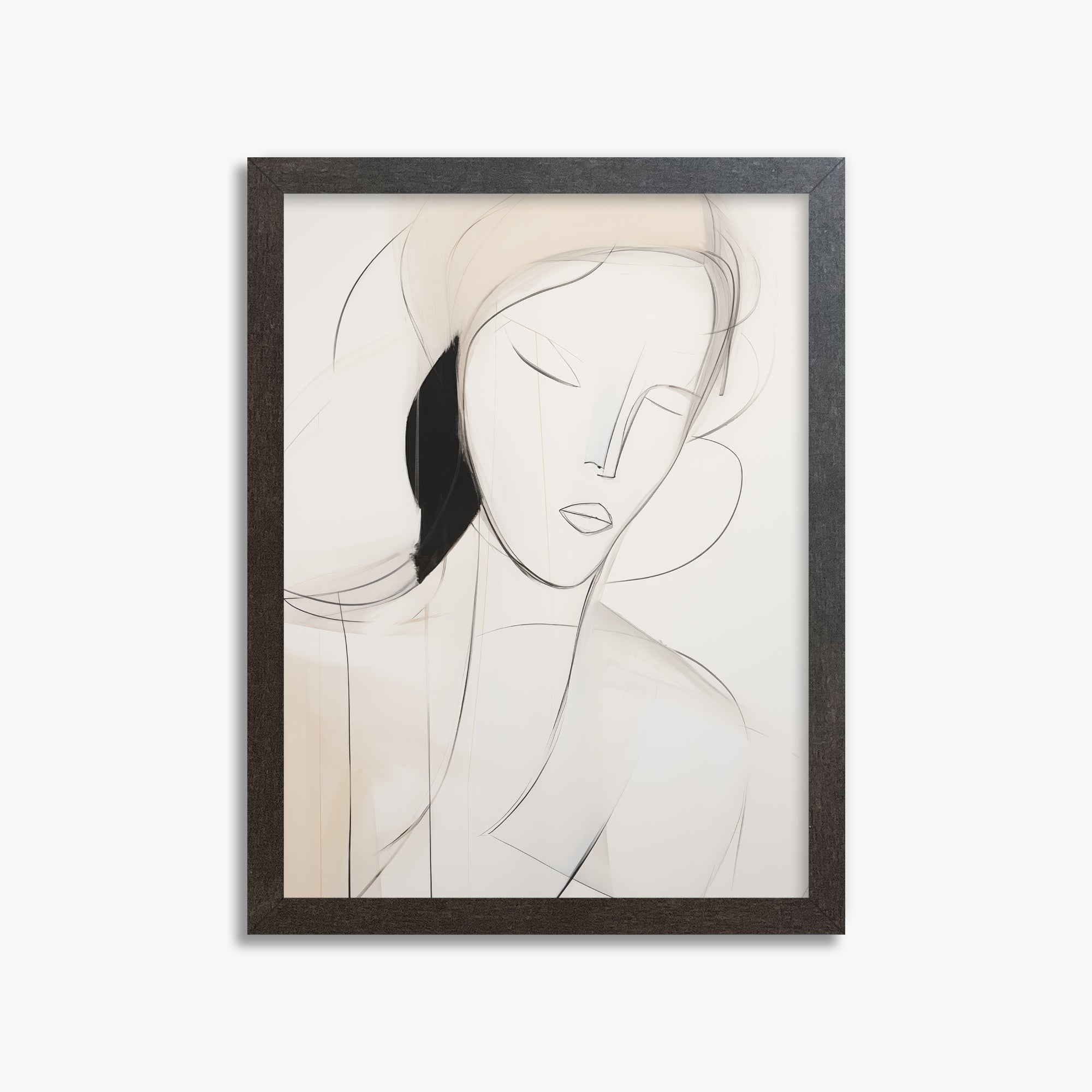 Serene Silhouette, 30x40cm Framed Poster With Espresso Frame