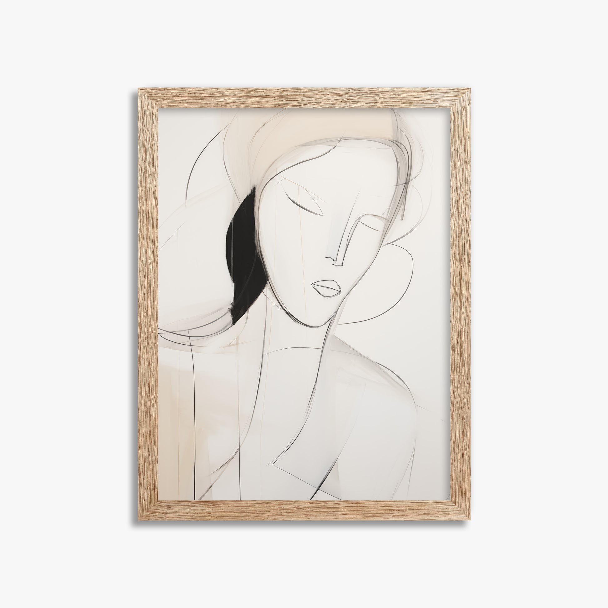 Serene Silhouette, 30x40cm Framed Poster With Raw Oak Frame
