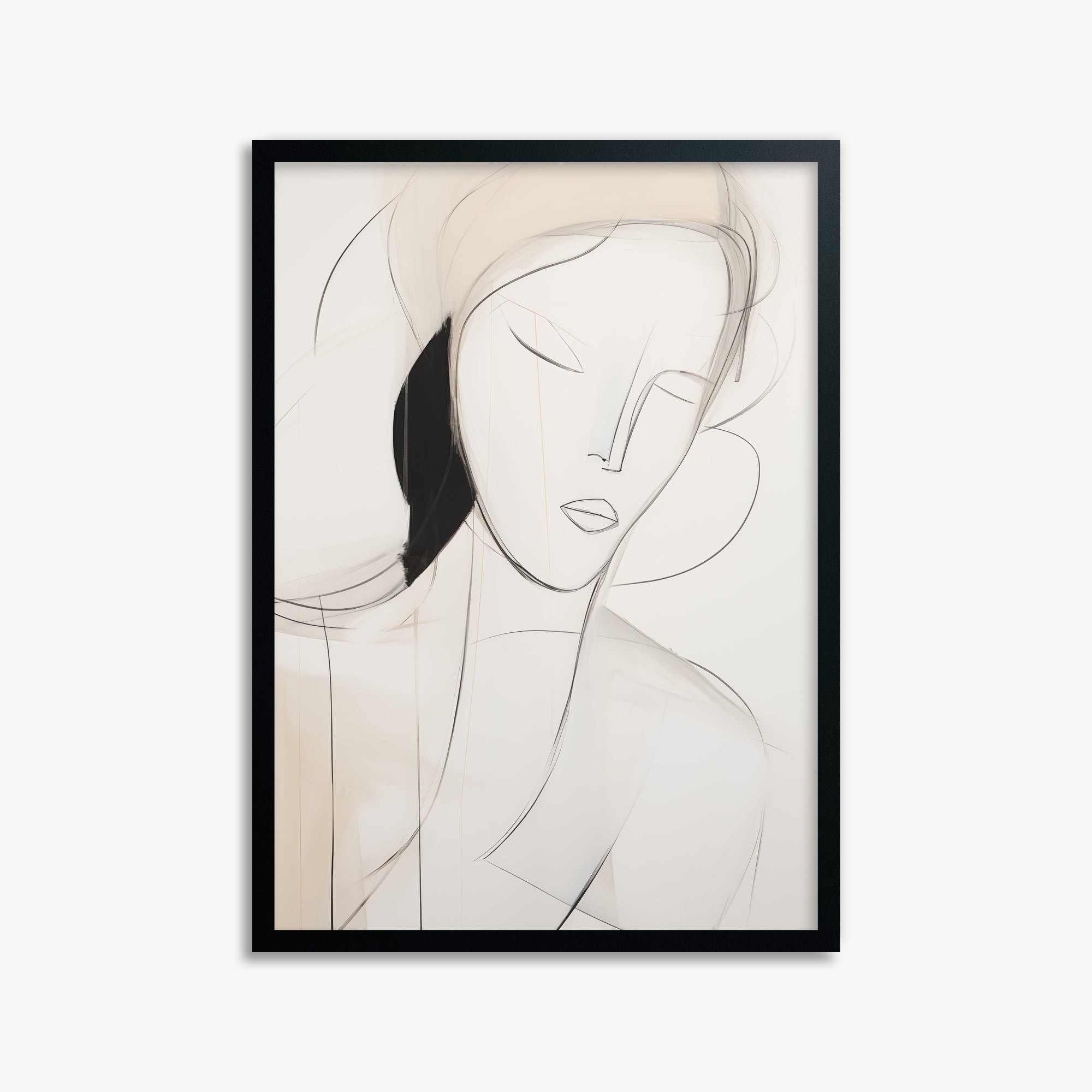 Serene Silhouette, x70-cmcm Framed Poster With Black Frame