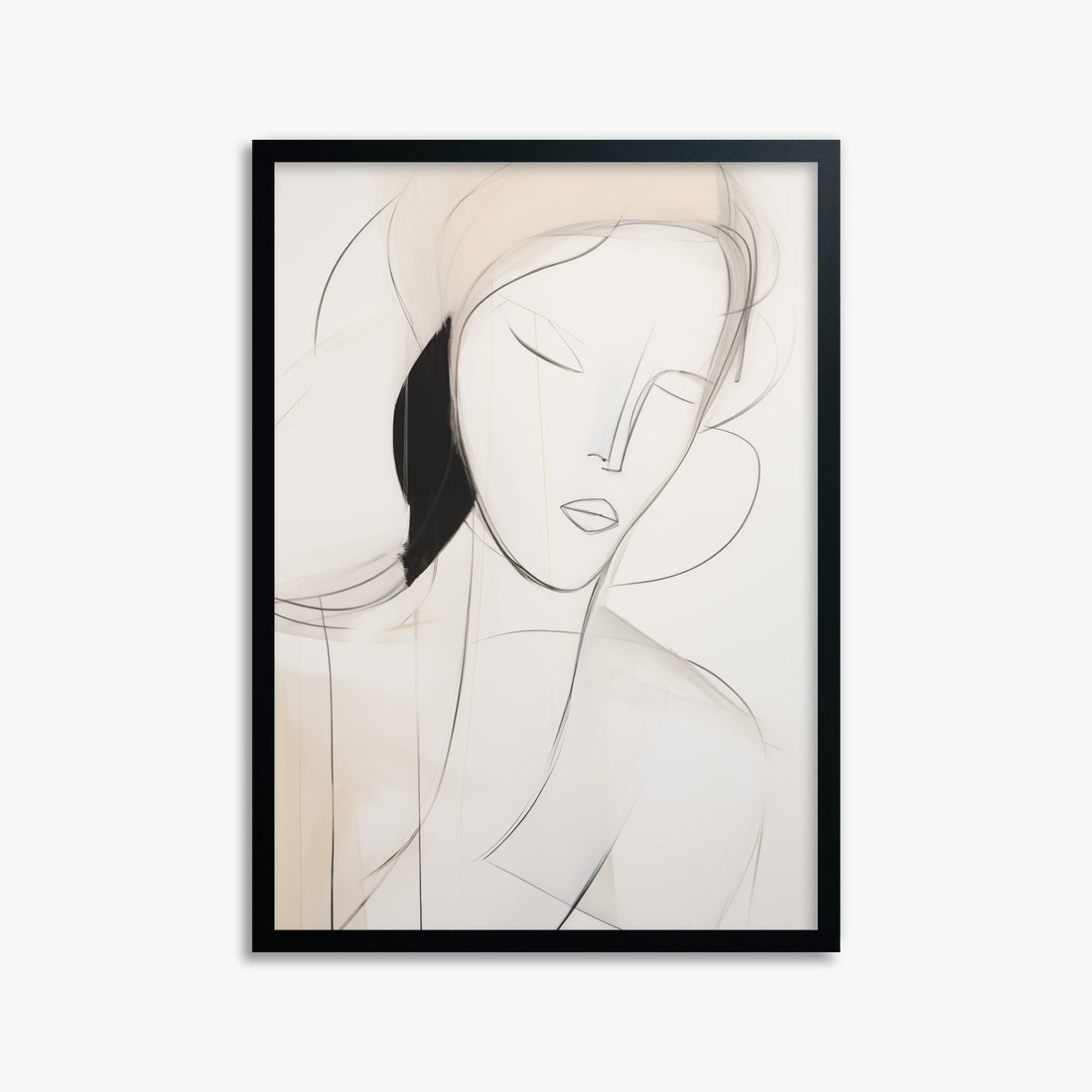 Serene Silhouette, x70-cmcm Framed Poster With Black Frame