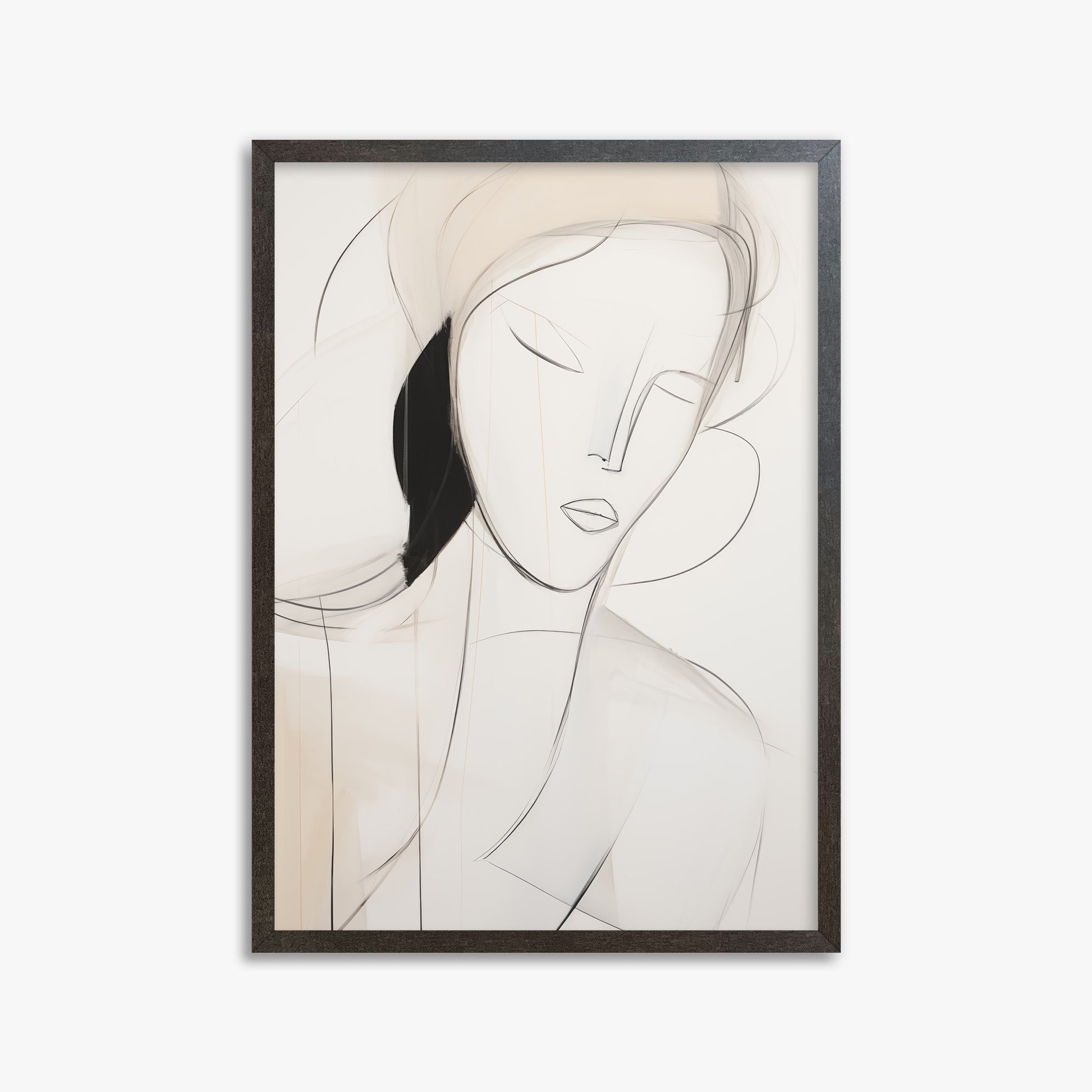 Serene Silhouette, 50x70cm Framed Poster With Espresso Frame