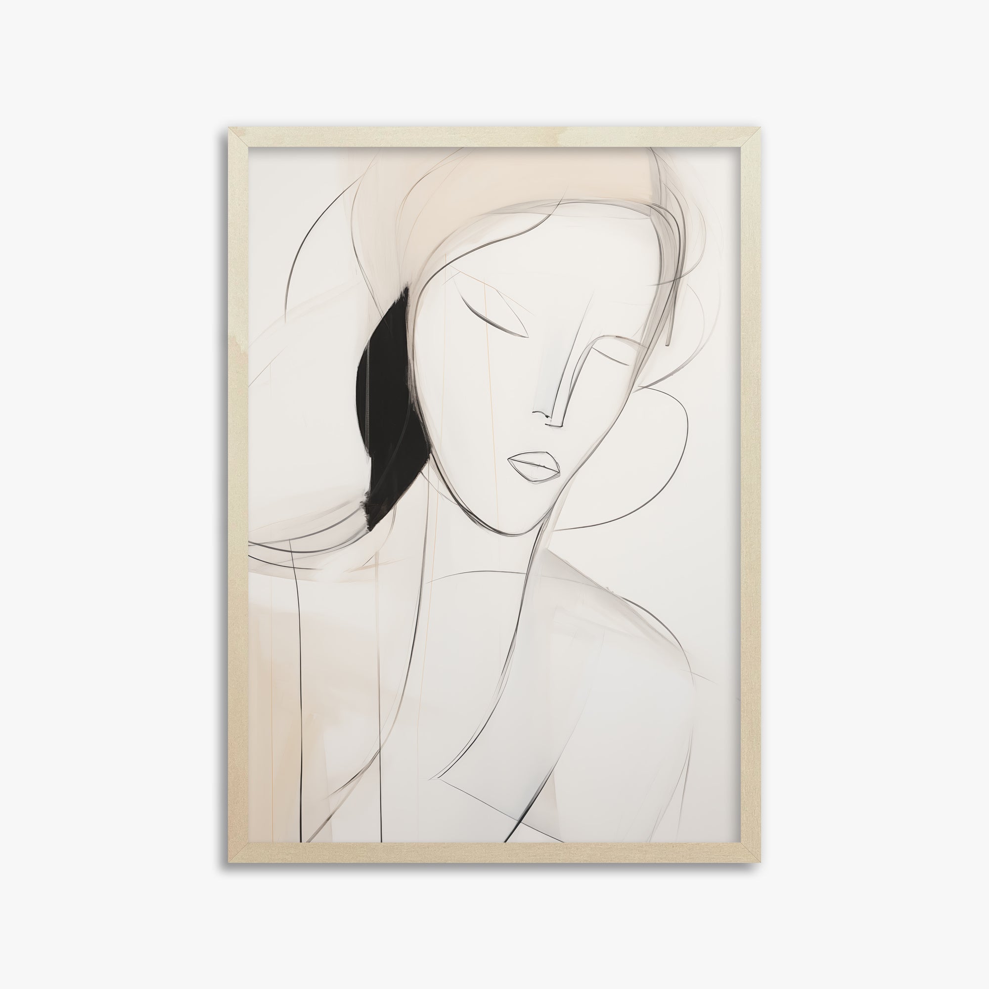 Serene Silhouette, 50x70cm Framed Poster With Lime Wood Frame