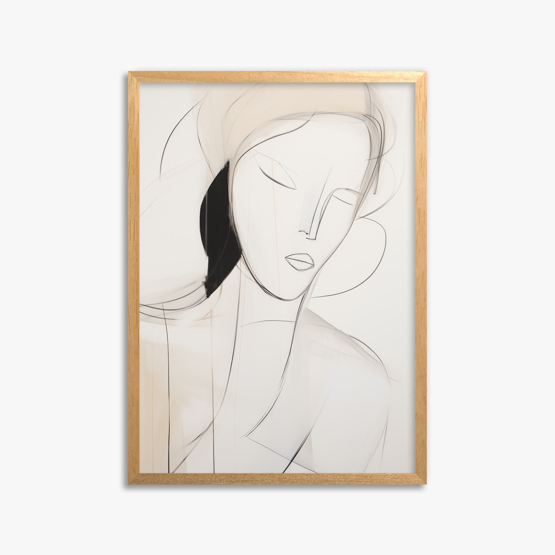 Serene Silhouette, 50x70cm Framed Poster With Oak Frame