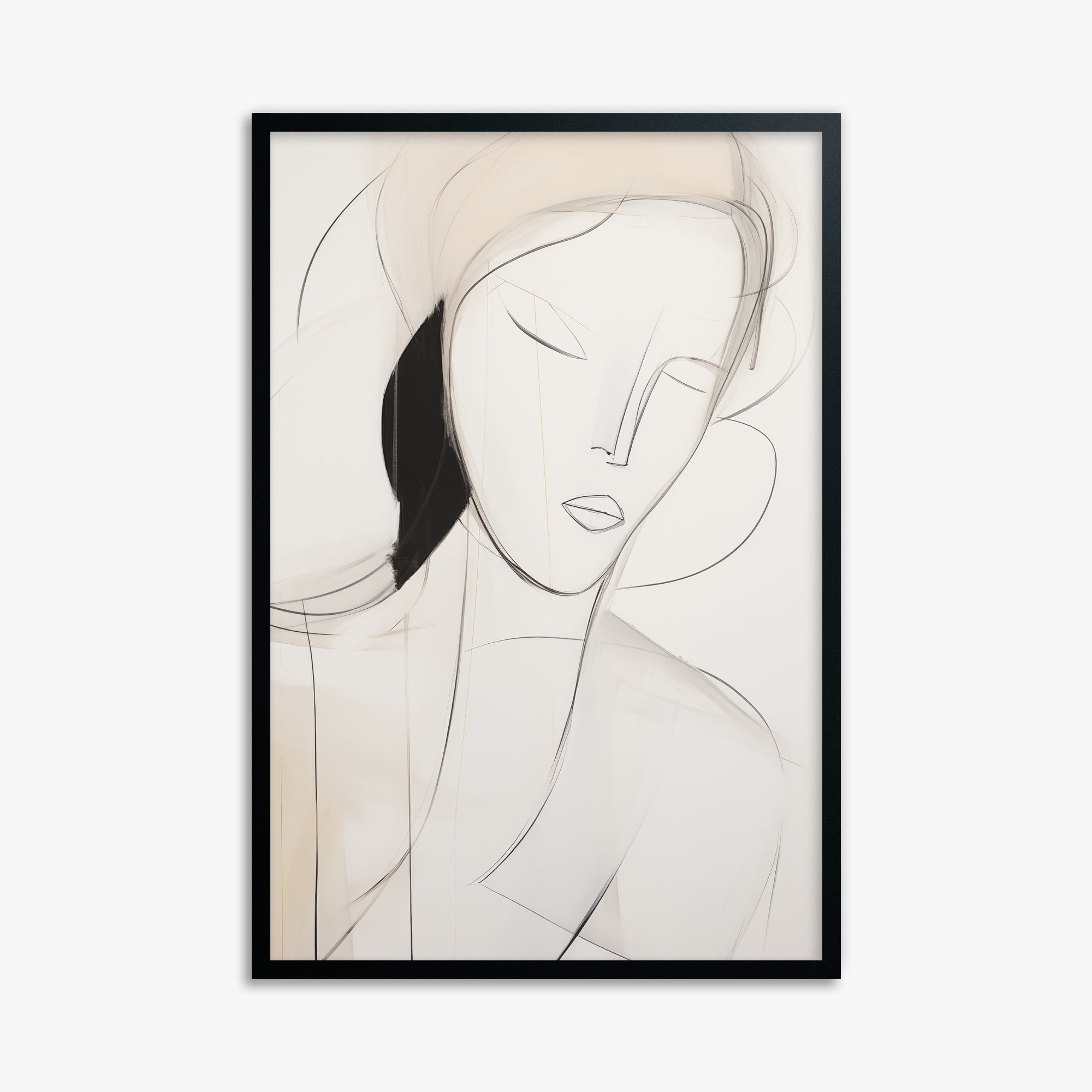 Serene Silhouette, 61x91cm Framed Poster With Black Frame