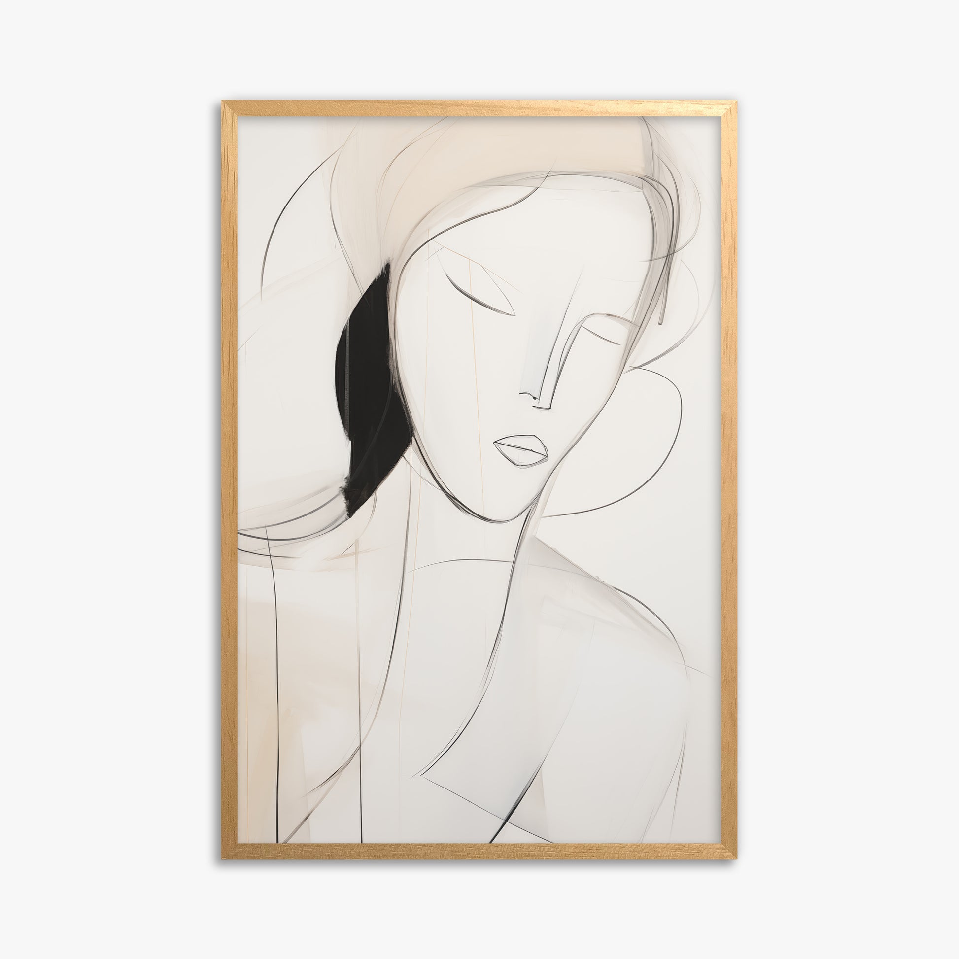 Serene Silhouette, 61x91cm Framed Poster With Oak Frame
