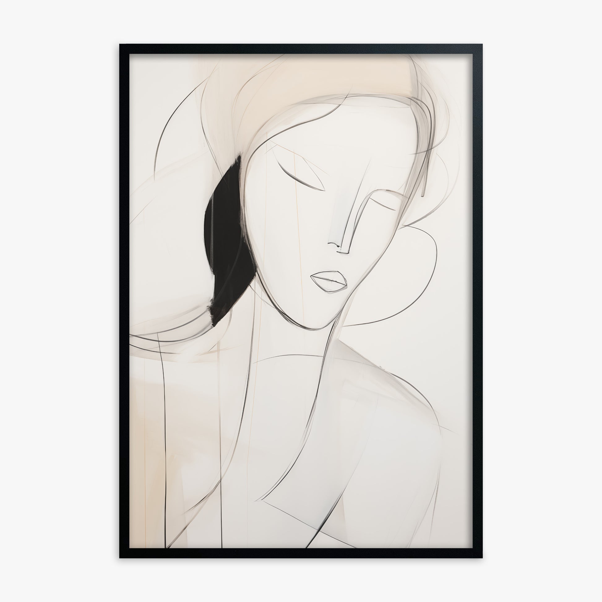 Serene Silhouette, x70-Black Framed Poster With Black Frame
