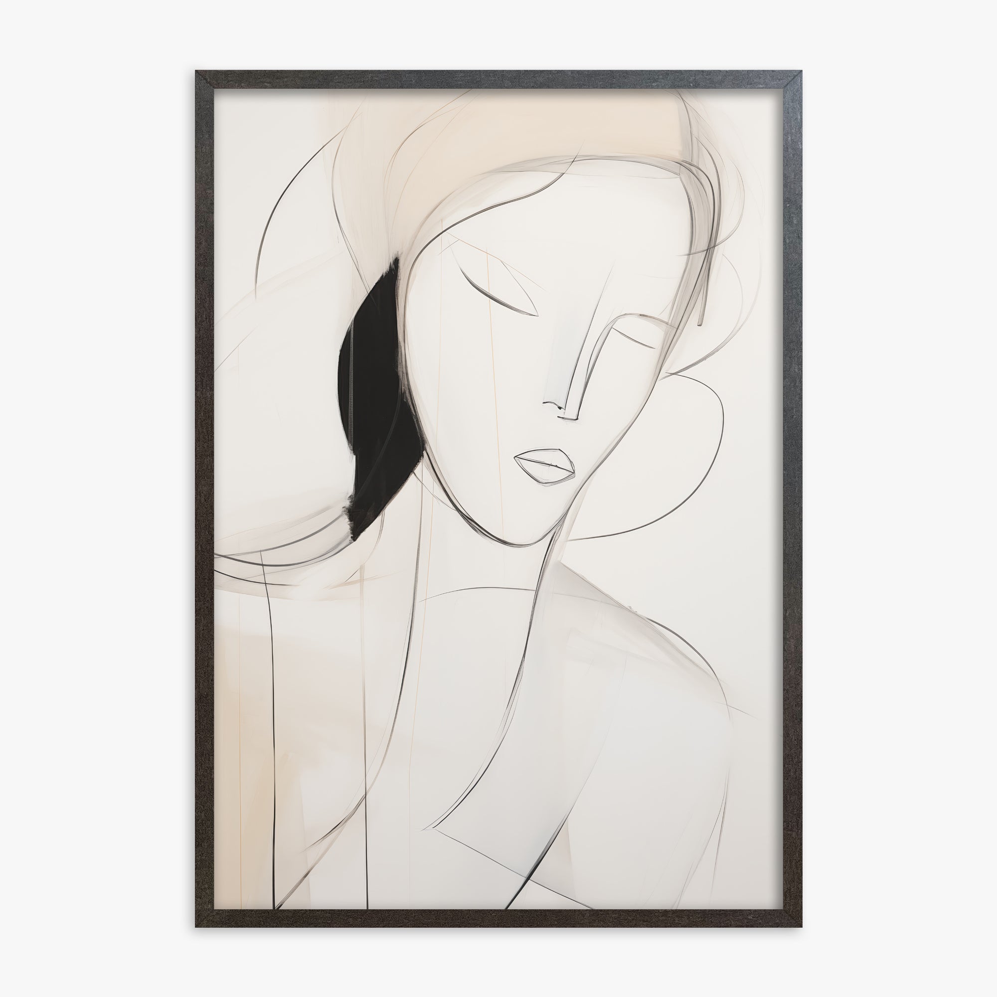 Serene Silhouette, 70x100cm Framed Poster With Espresso Frame