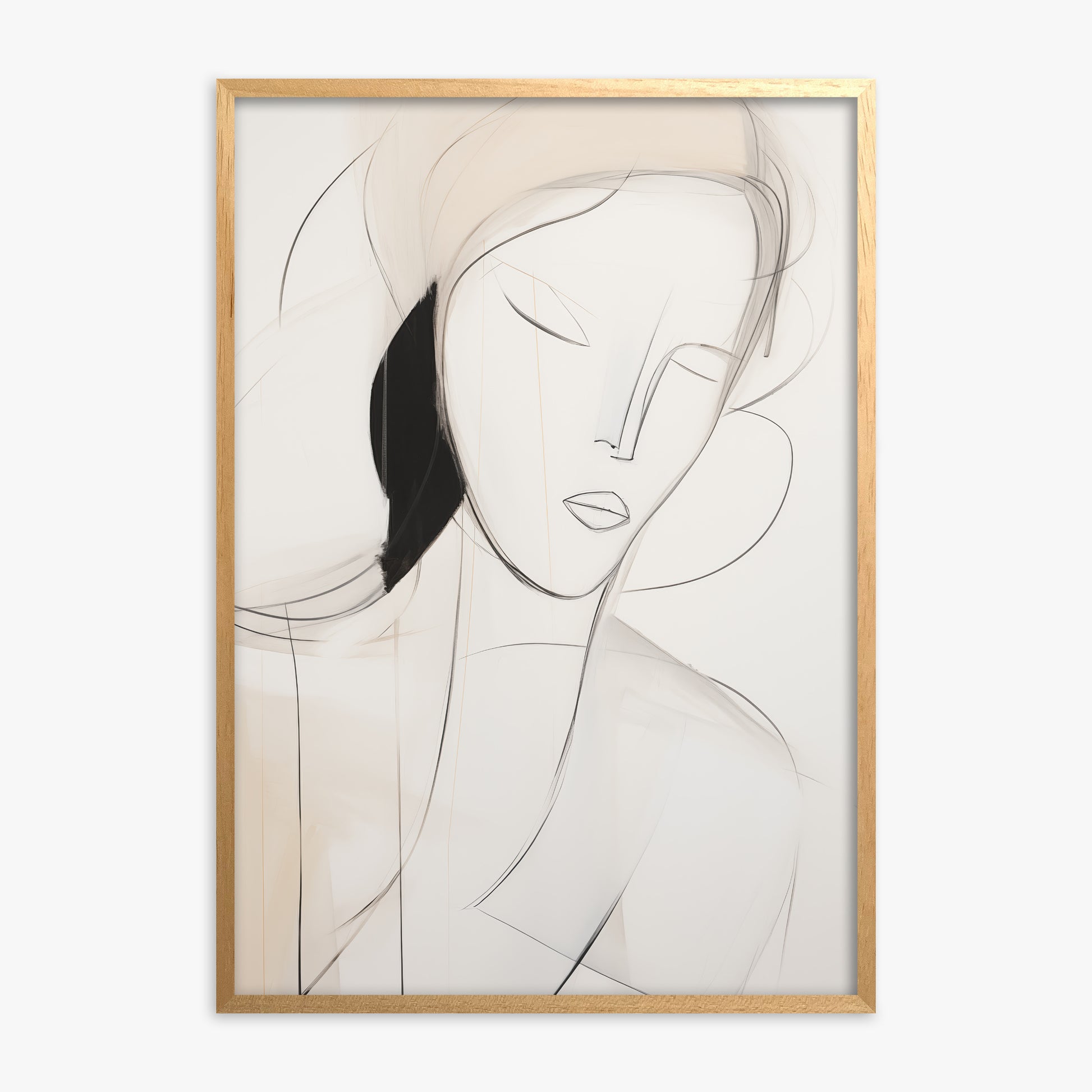 Serene Silhouette, x70-Oak Framed Poster With Oak Frame