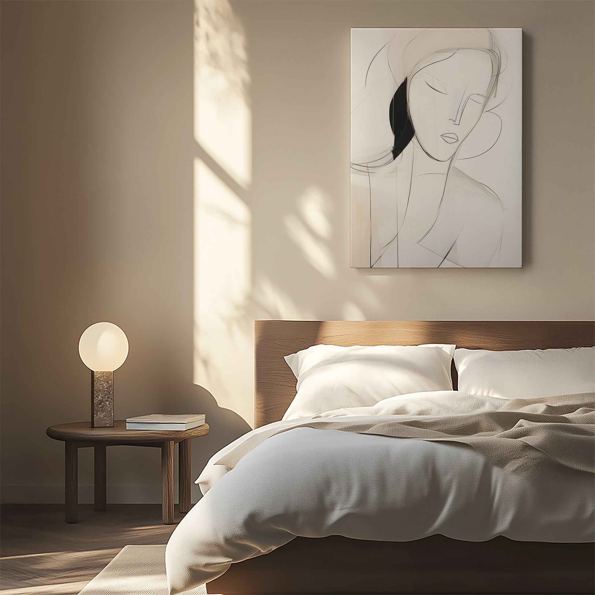Design Concept No. 55 for Serene Silhouette Modern Satin Canvas Poster Art