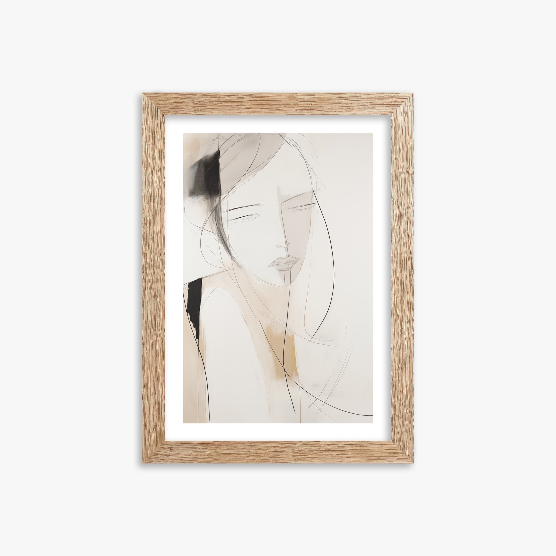 Whispered Muse, 21x30cm Framed Poster With Raw Oak Frame