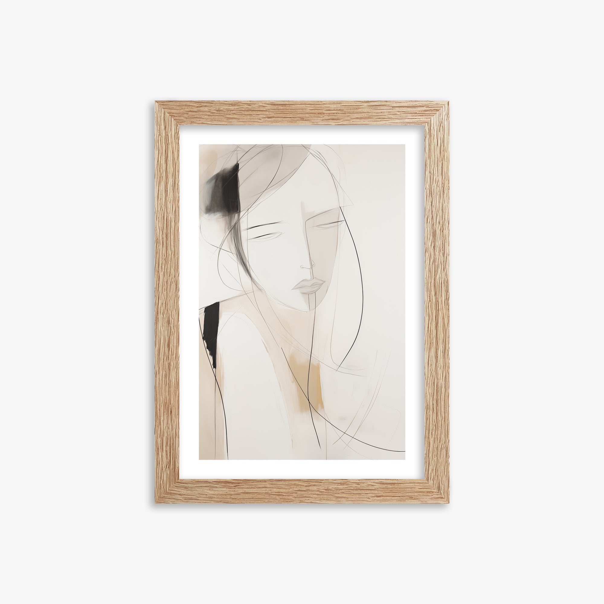 Whispered Muse, 21x30cm Framed Poster With Raw Oak Frame