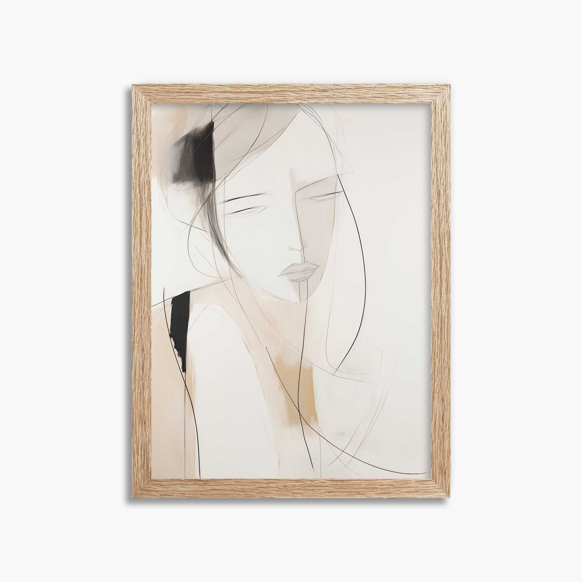 Whispered Muse, 30x40cm Framed Poster With Raw Oak Frame