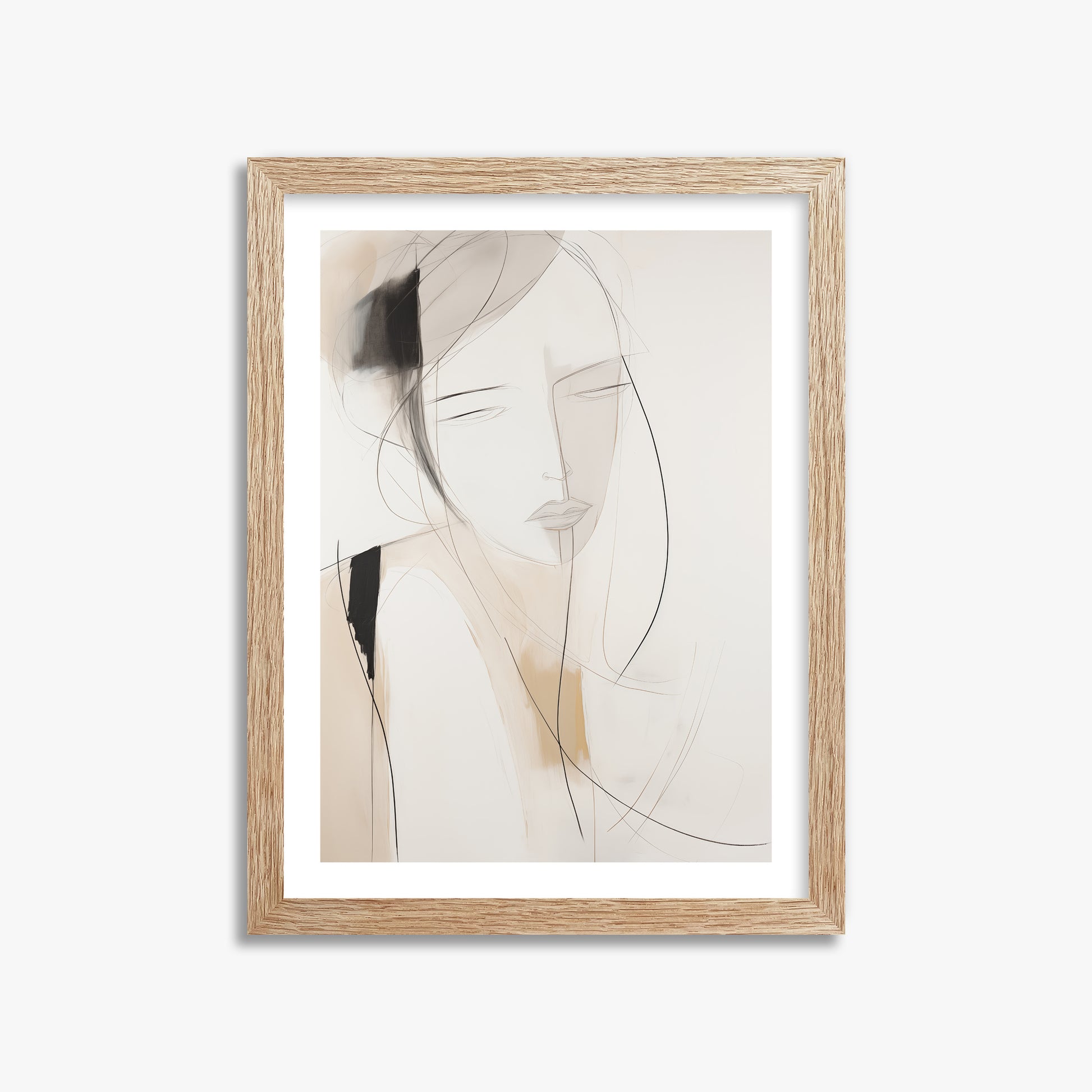 Whispered Muse, 30x40cm Framed Poster With Raw Oak Frame