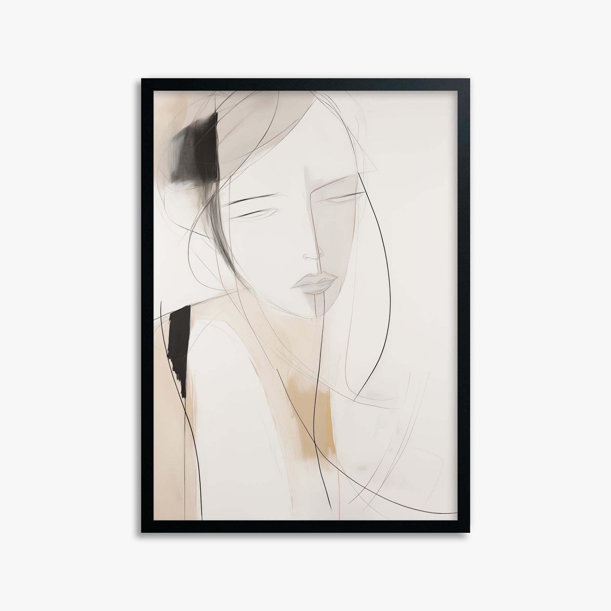 Whispered Muse, 50x70cm Framed Poster With Black Frame