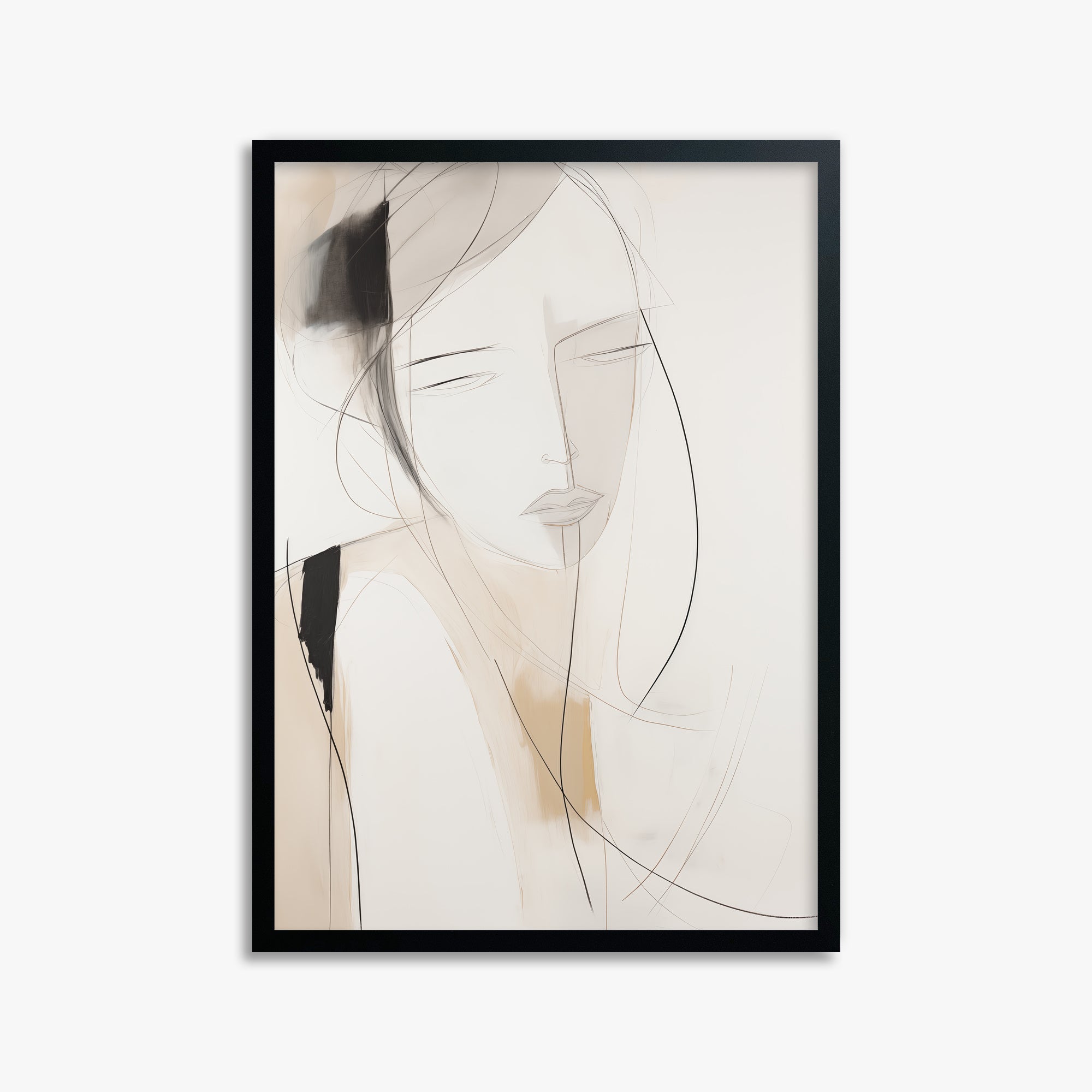Whispered Muse, 50x70cm Framed Poster With Black Frame