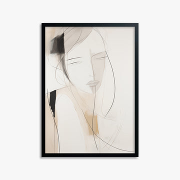 Whispered Muse, 50x70cm Framed Poster With Black Frame