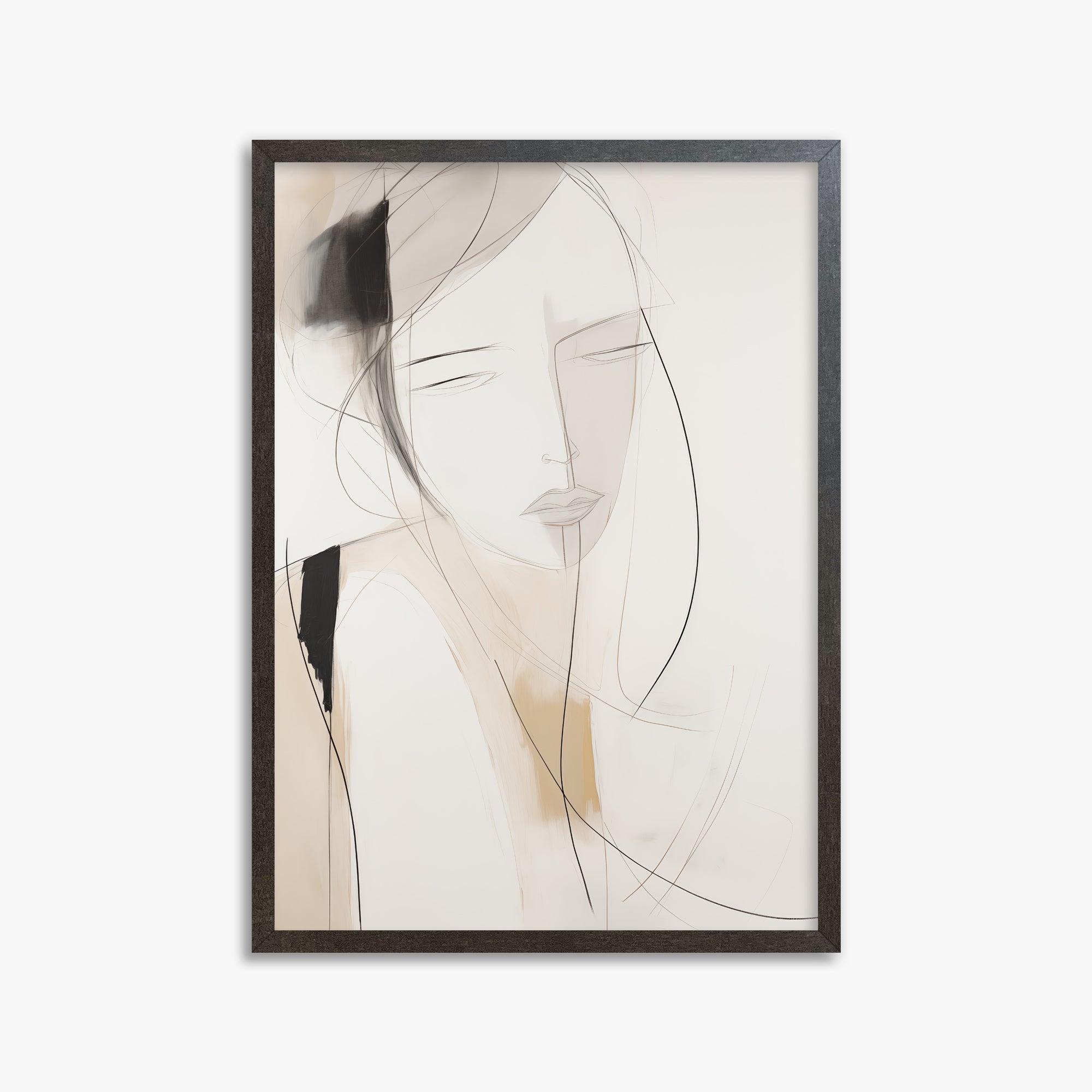 Whispered Muse, 50x70cm Framed Poster With Espresso Frame