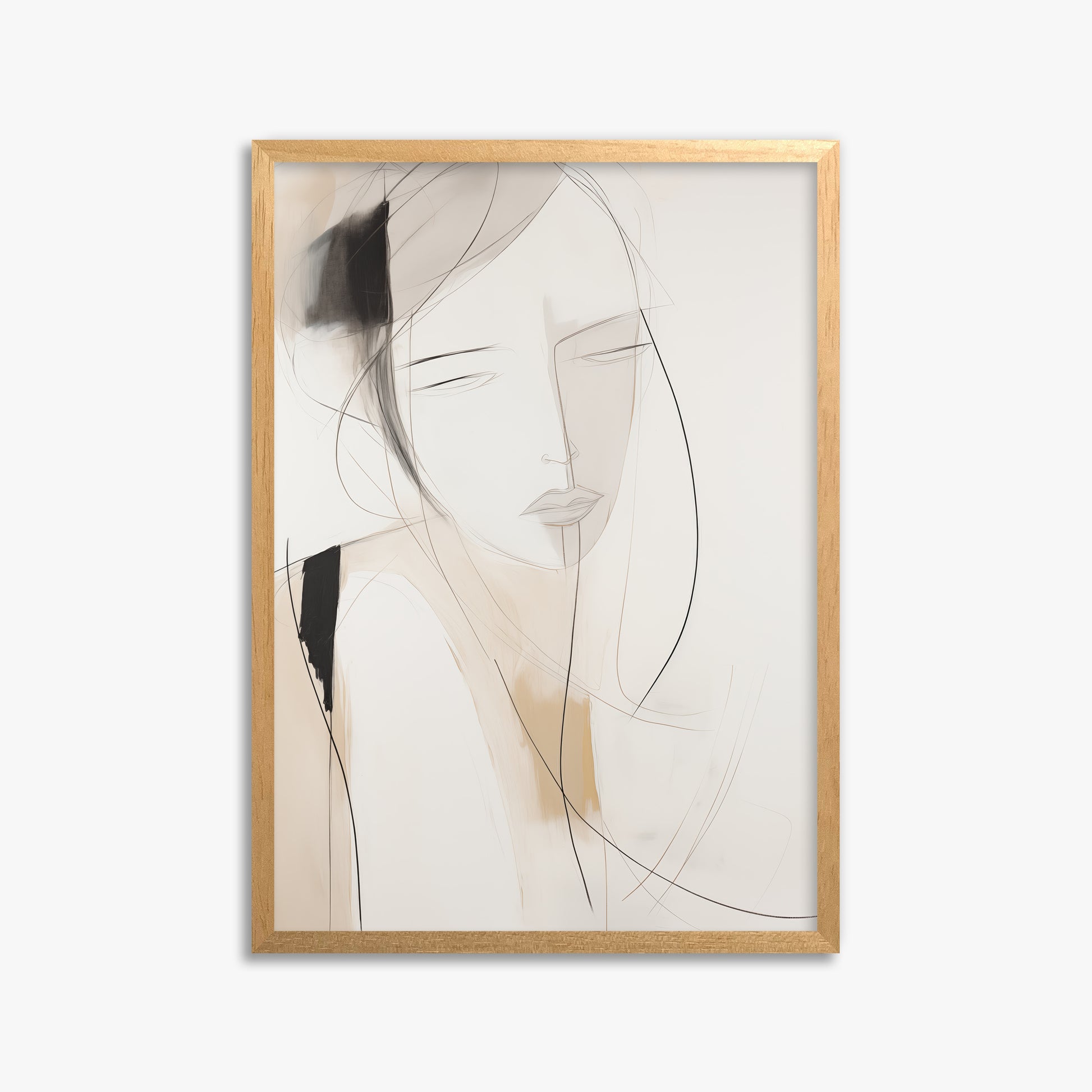 Whispered Muse, 50x70cm Framed Poster With Oak Frame