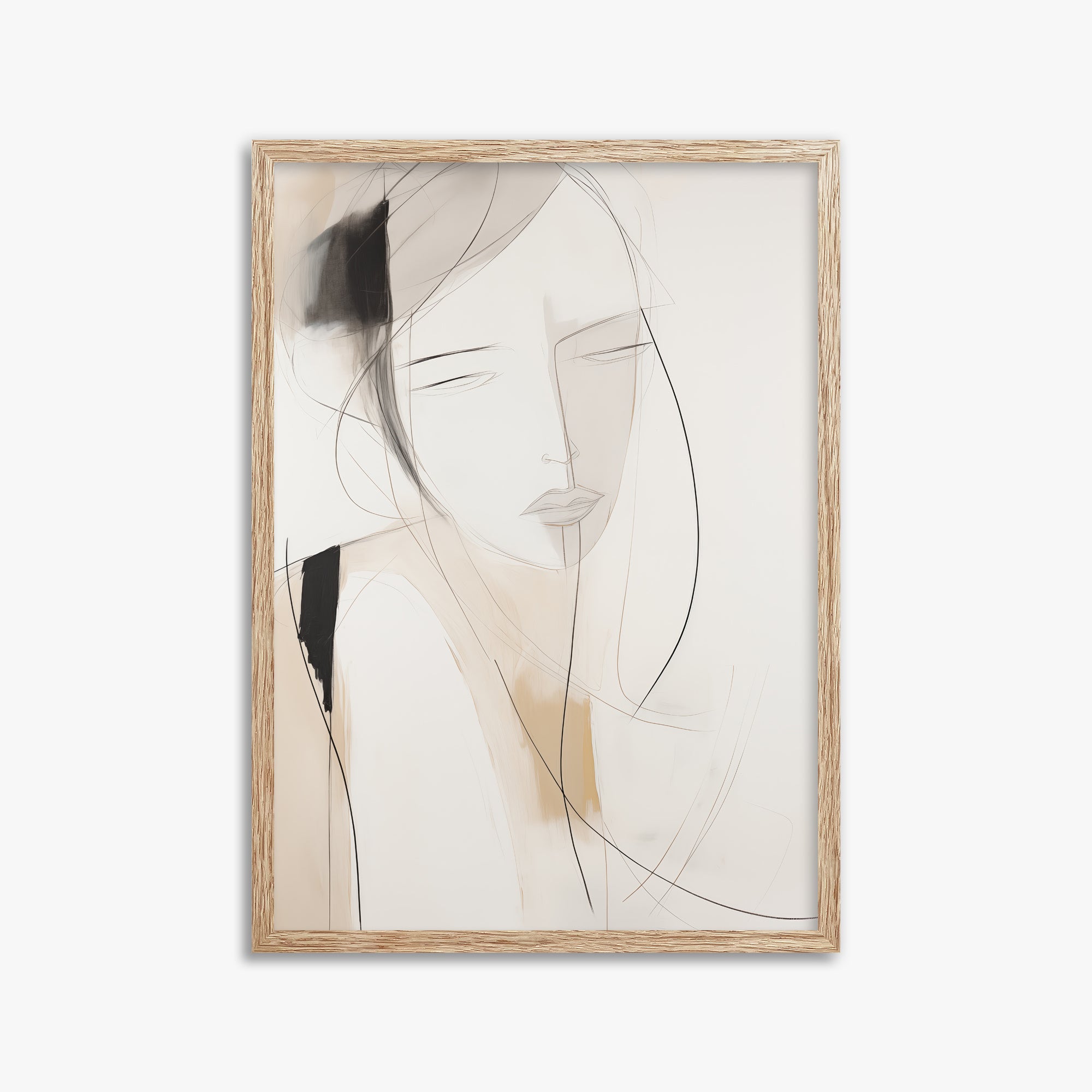 Whispered Muse, 50x70cm Framed Poster With Raw Oak Frame