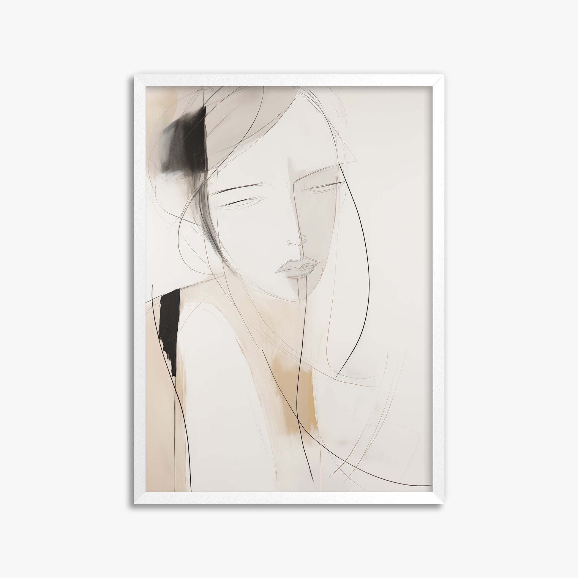 Whispered Muse, 50x70cm Framed Poster With White Frame