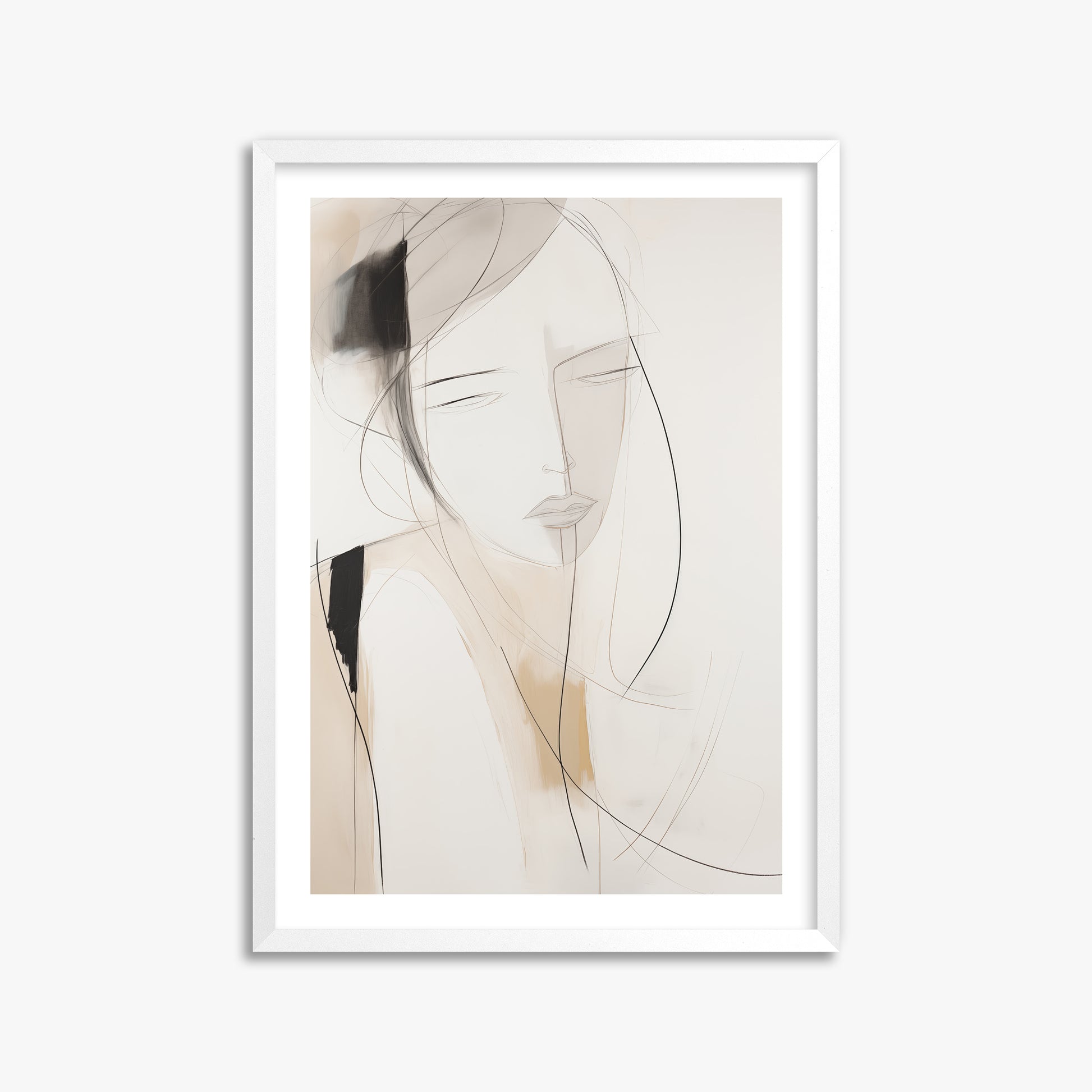 Whispered Muse, 50x70cm Framed Poster With White Frame