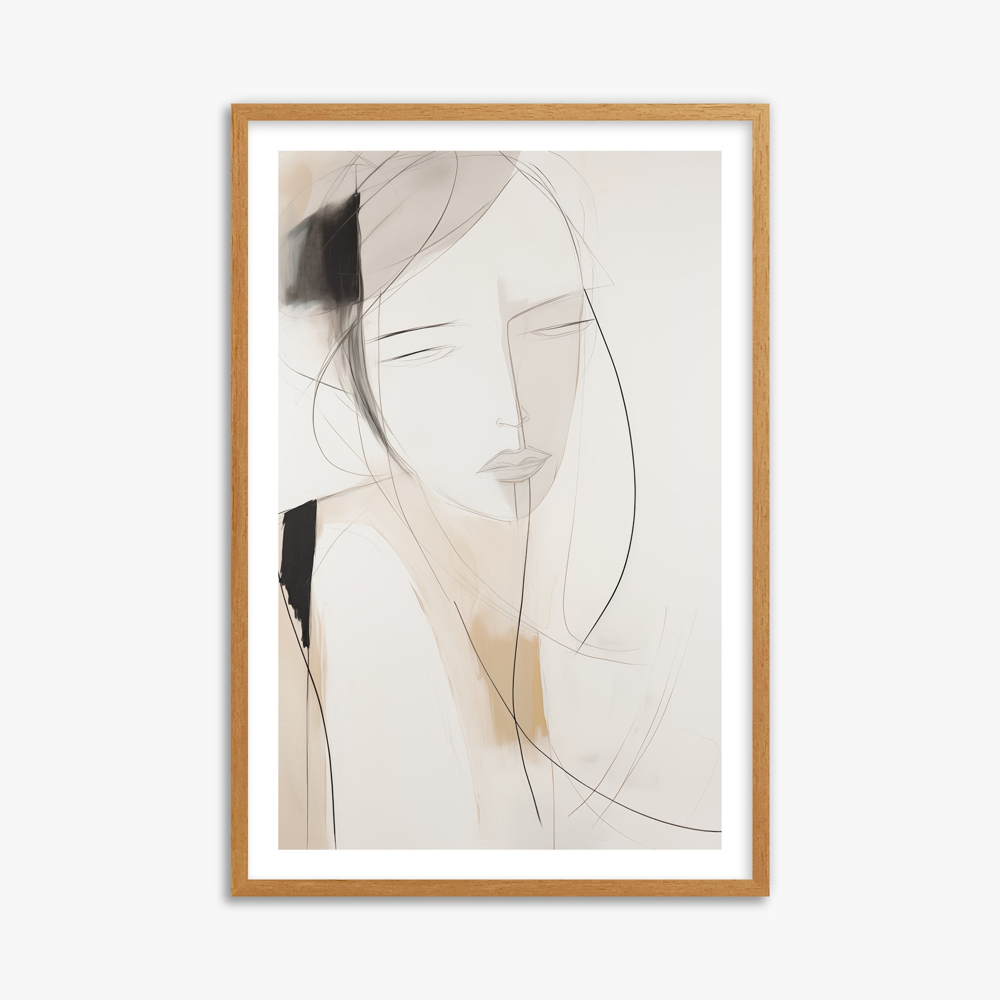Whispered Muse, 61x91cm Framed Poster With Oak Frame