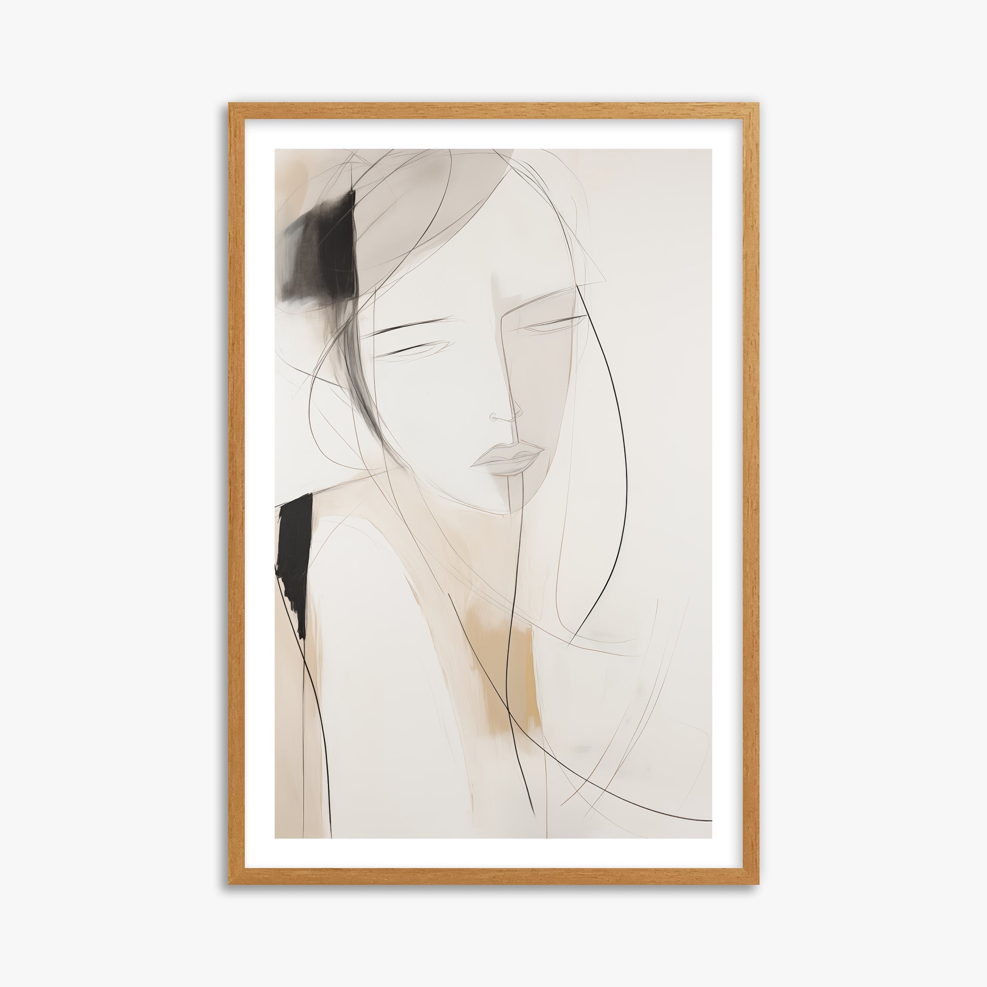 Whispered Muse, 61x91cm Framed Poster With Oak Frame