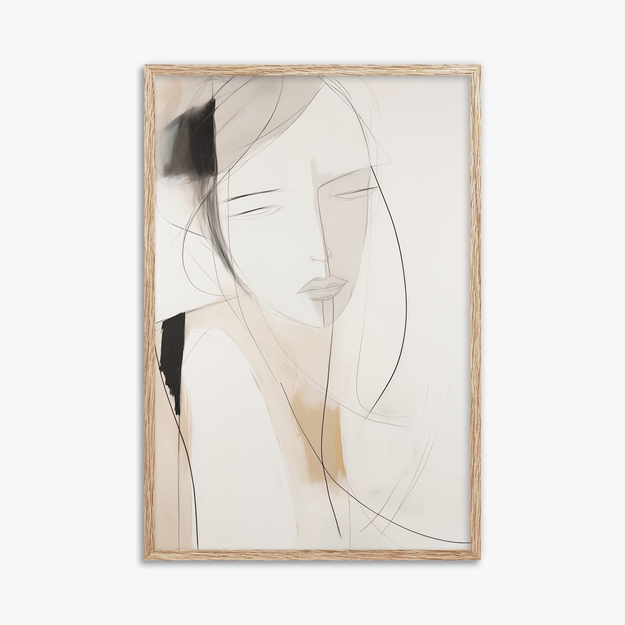 Whispered Muse, 61x91cm Framed Poster With Raw Oak Frame