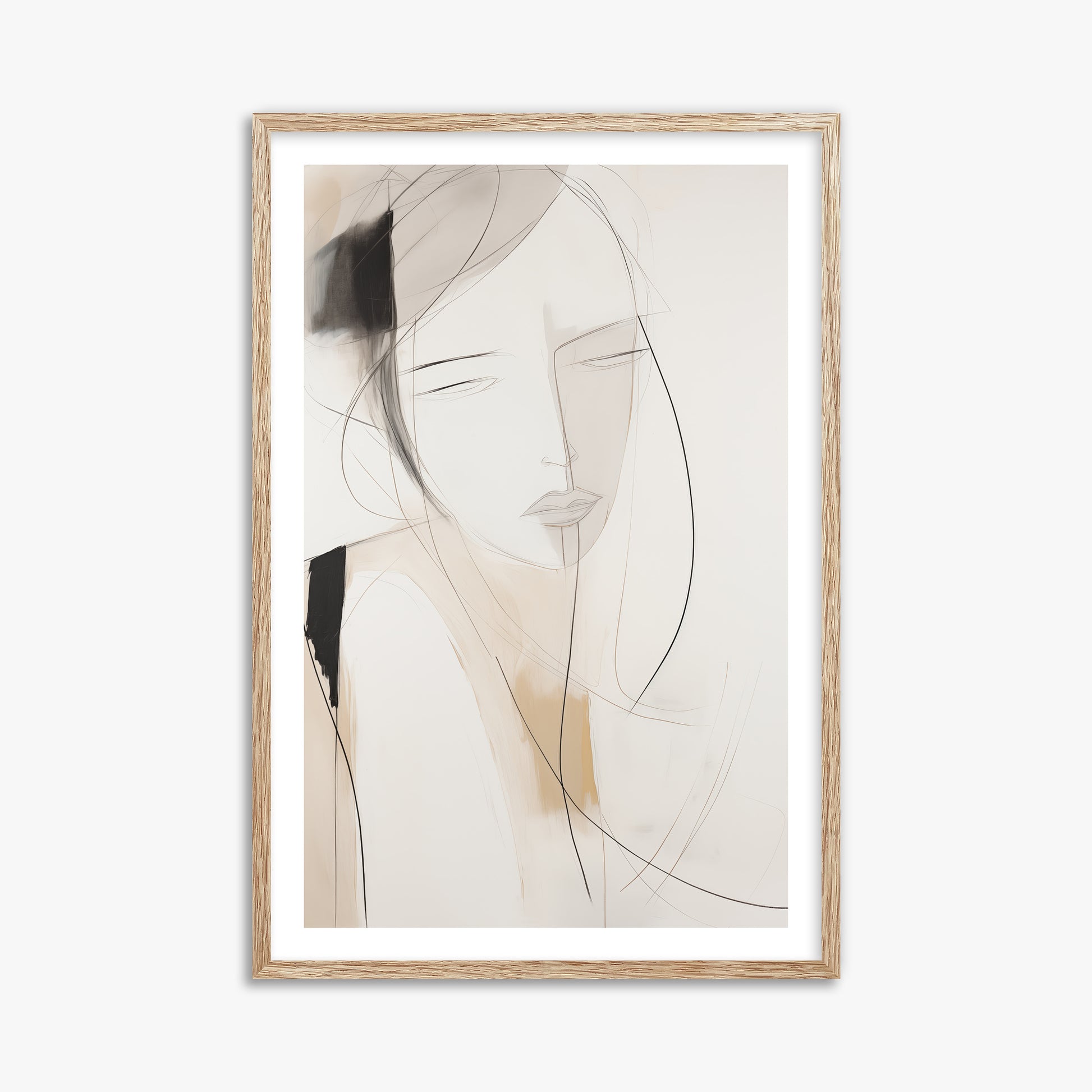 Whispered Muse, 61x91cm Framed Poster With Raw Oak Frame