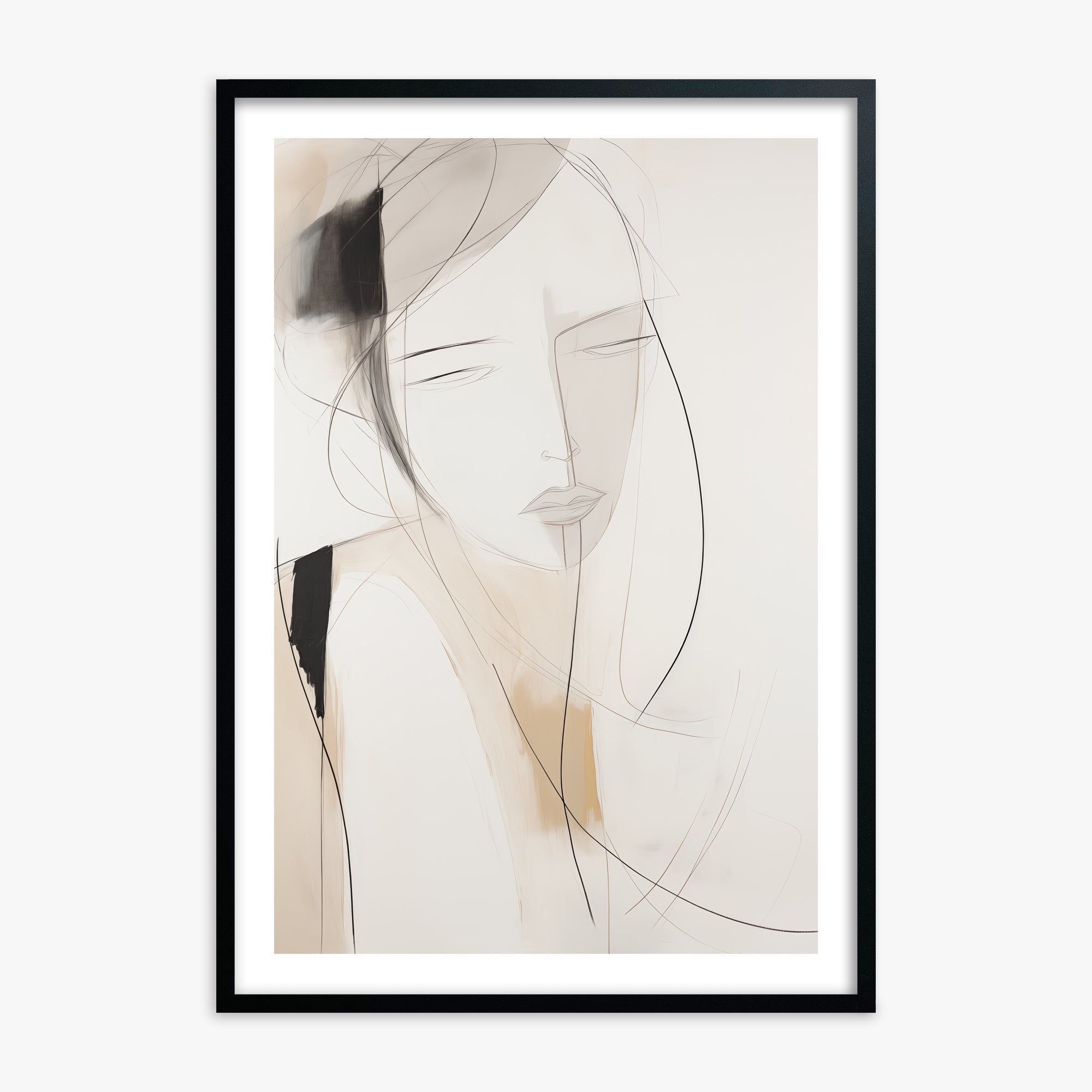 Whispered Muse, 70x100cm Framed Poster With Black Frame