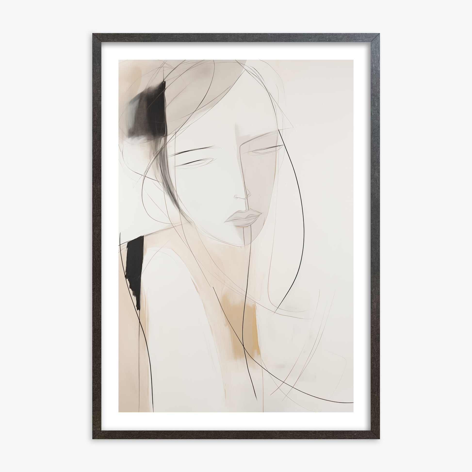 Whispered Muse, 70x100cm Framed Poster With Espresso Frame