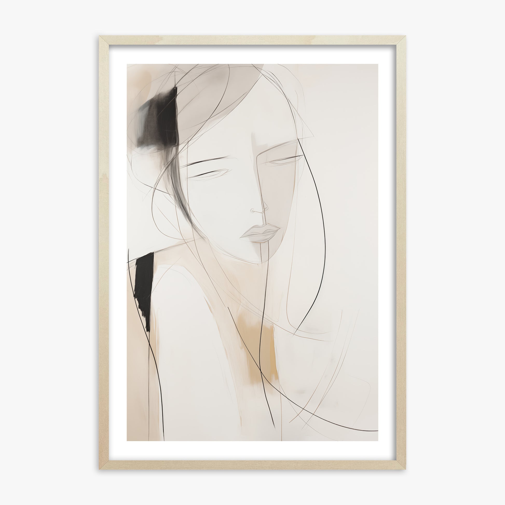 Whispered Muse, 70x100cm Framed Poster With Lime Wood Frame
