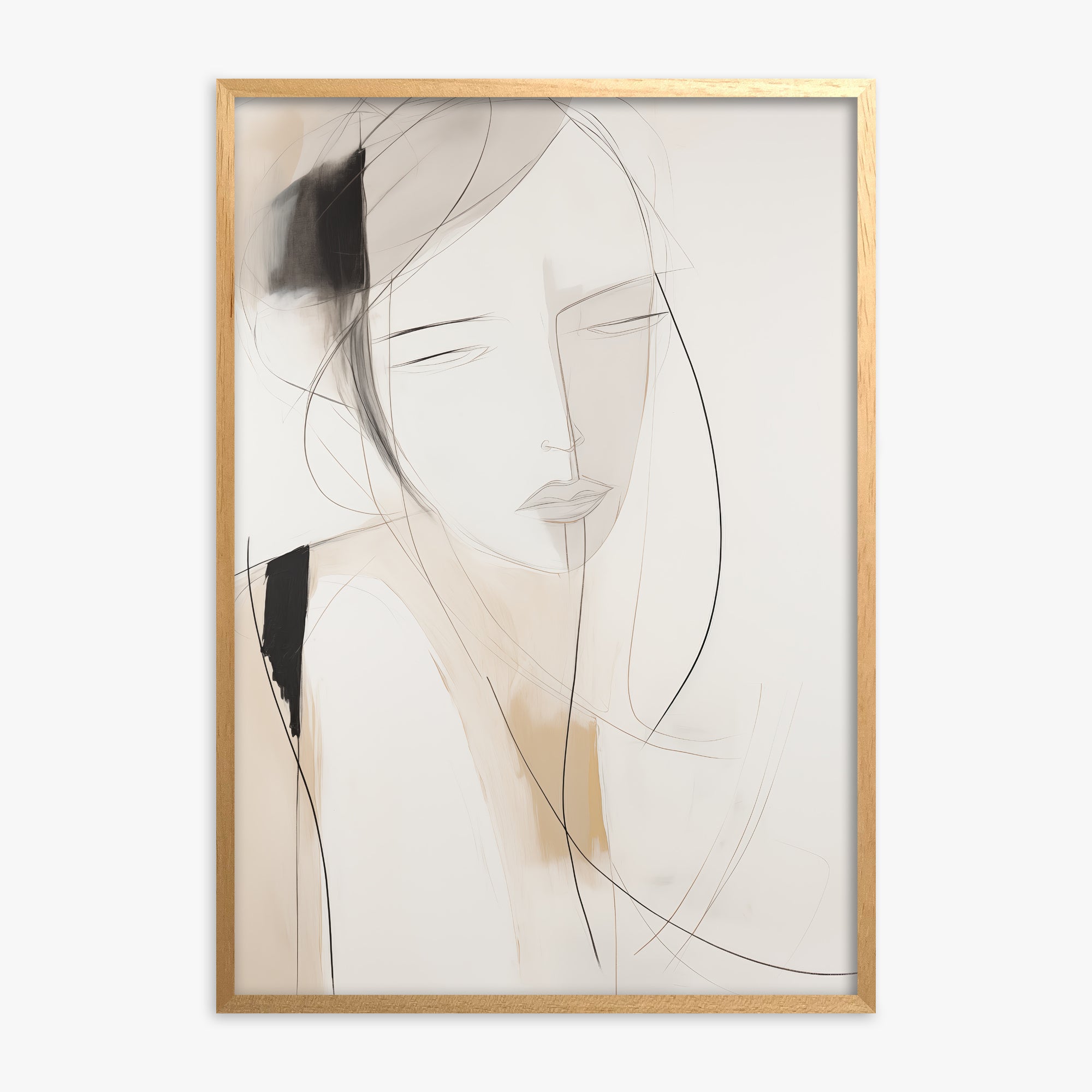 Whispered Muse, Oak Framed Poster With Oak Frame