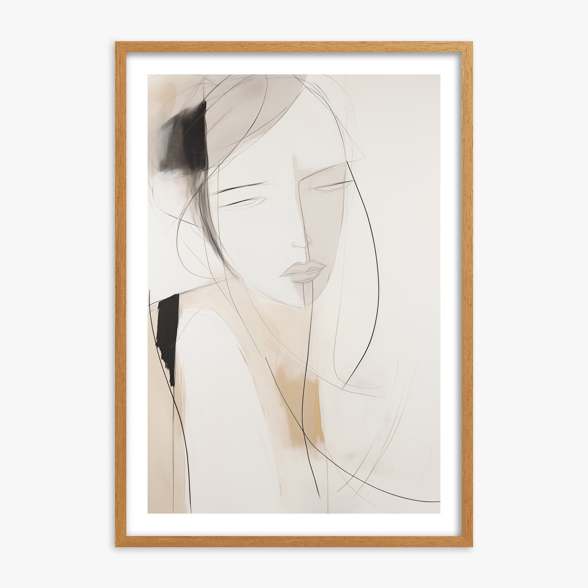 Whispered Muse, 70x100cm Framed Poster With Oak Frame
