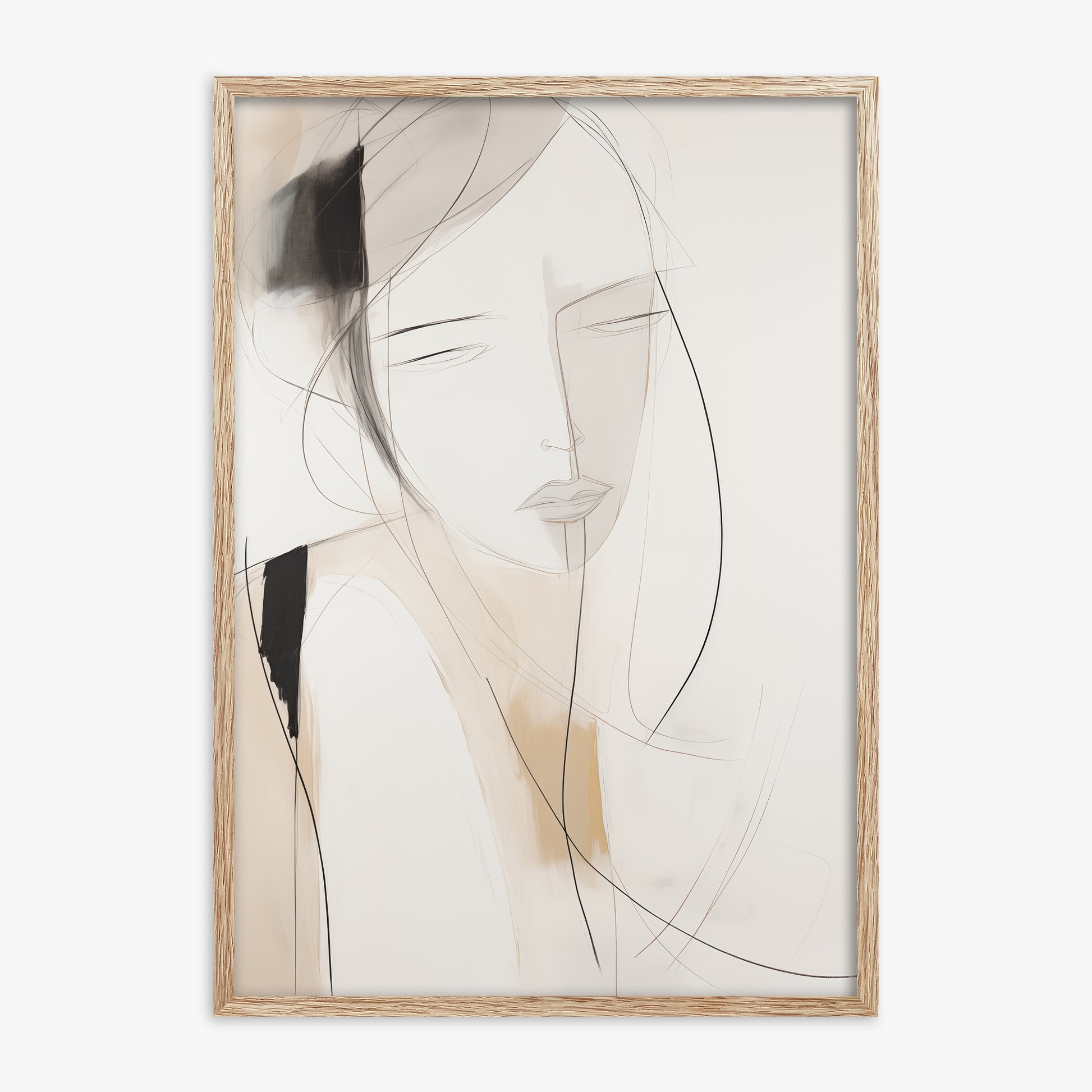 Whispered Muse, 70x100cm Framed Poster With Raw Oak Frame