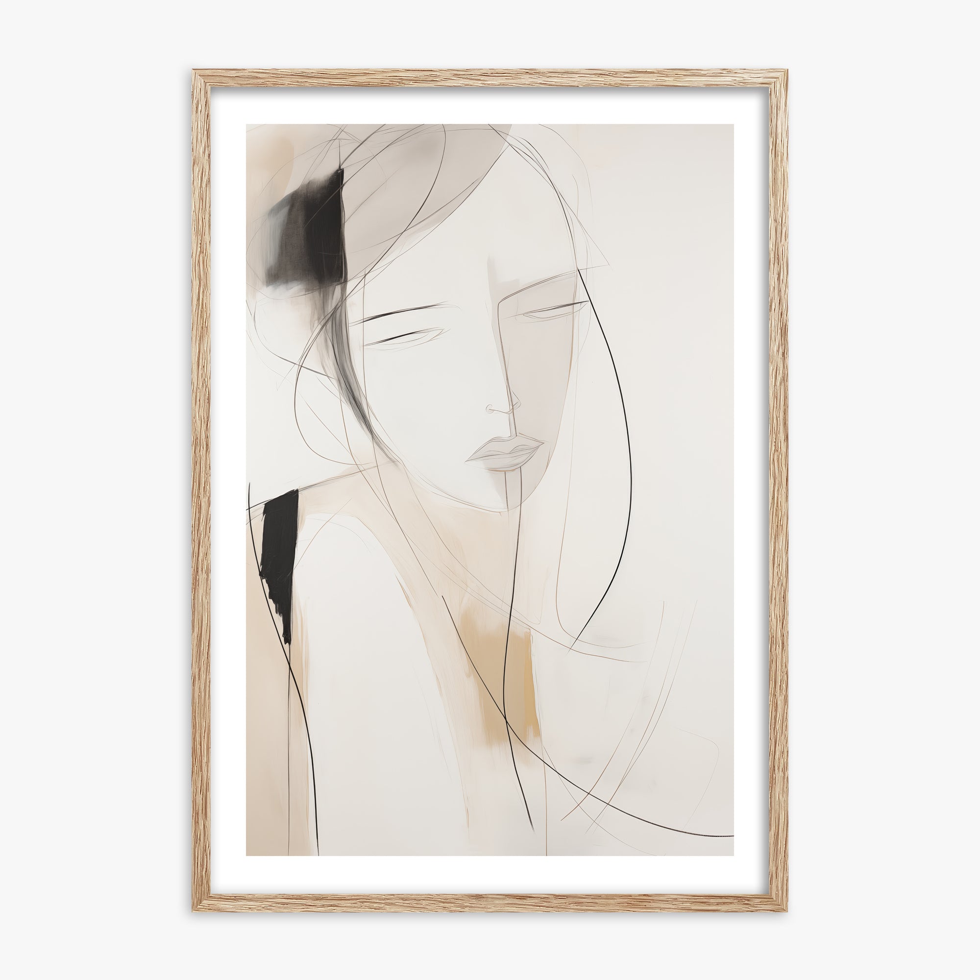 Whispered Muse, 70x100cm Framed Poster With Raw Oak Frame