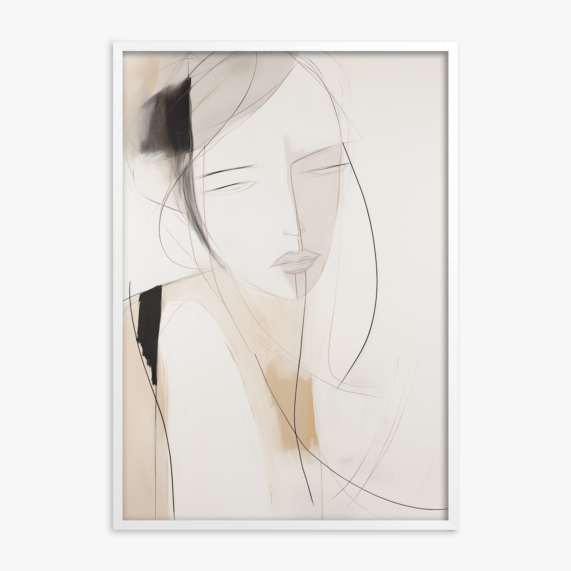 Whispered Muse, White Framed Poster With White Frame