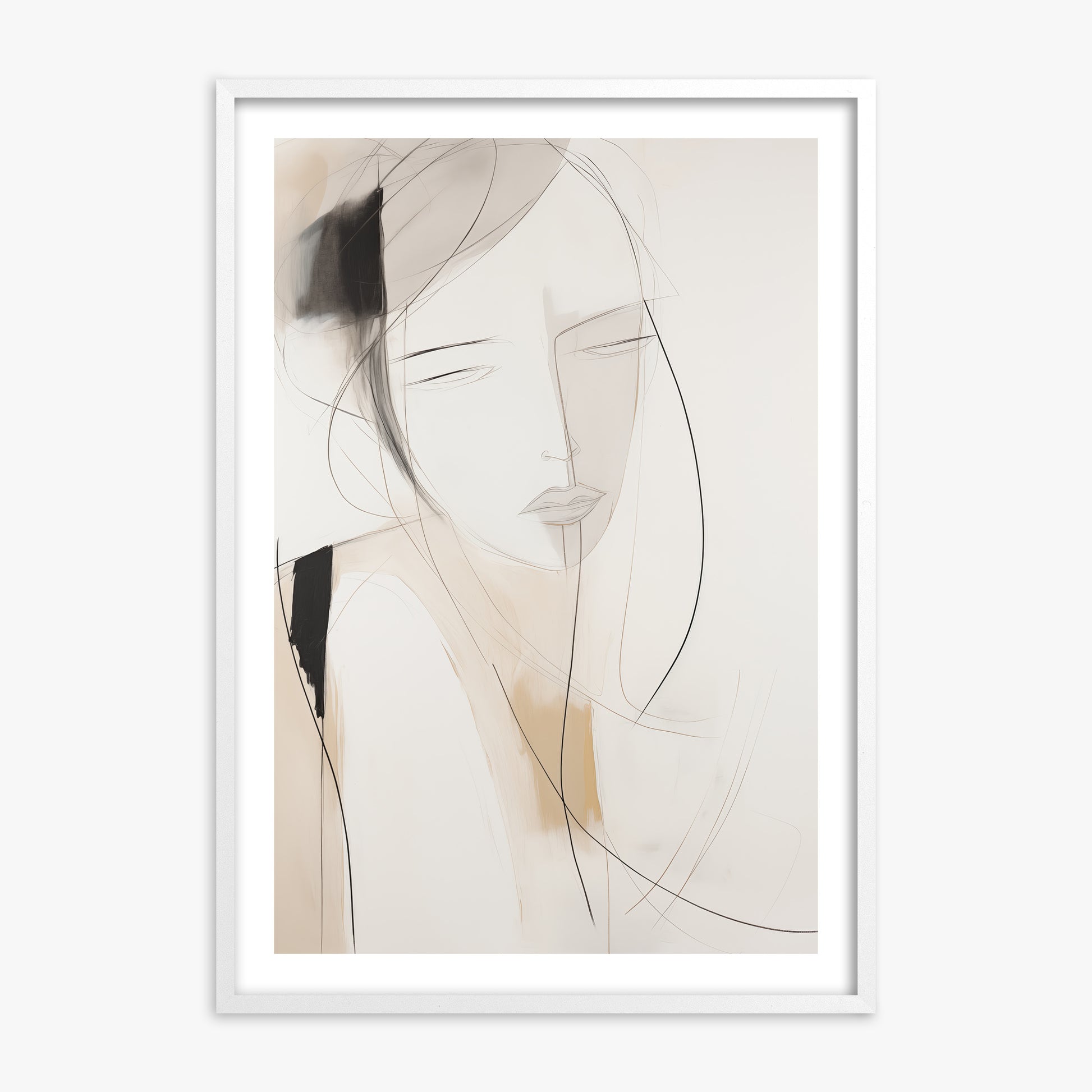 Whispered Muse, 70x100cm Framed Poster With White Frame