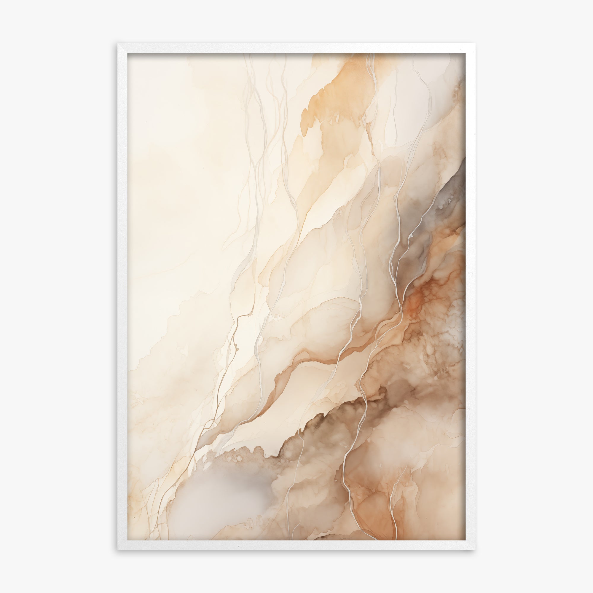 Ethereal Veil, White Framed Poster With White Frame