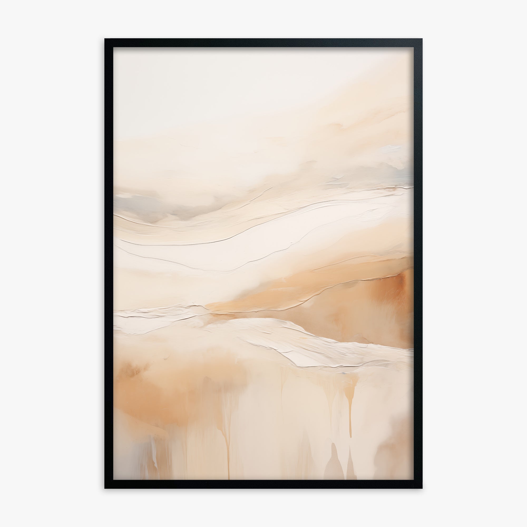 Amber flow, Black Framed Poster With Black Frame